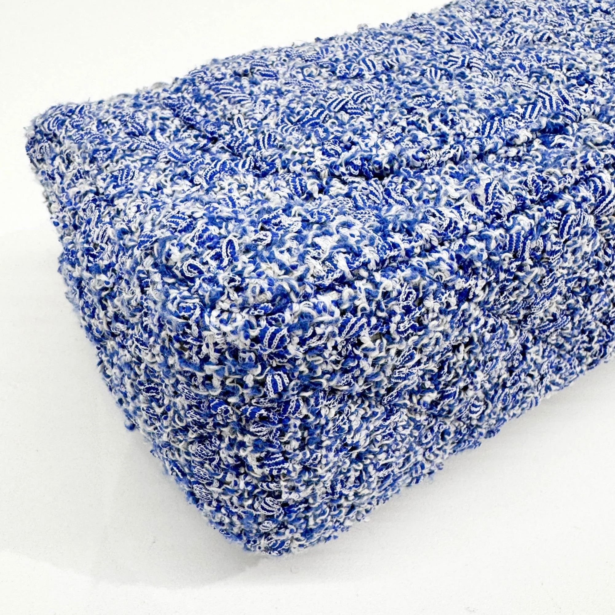 Mini Classic Flap 2021-2026 Blue and White Tweed Shoulder Bag - Image 11
