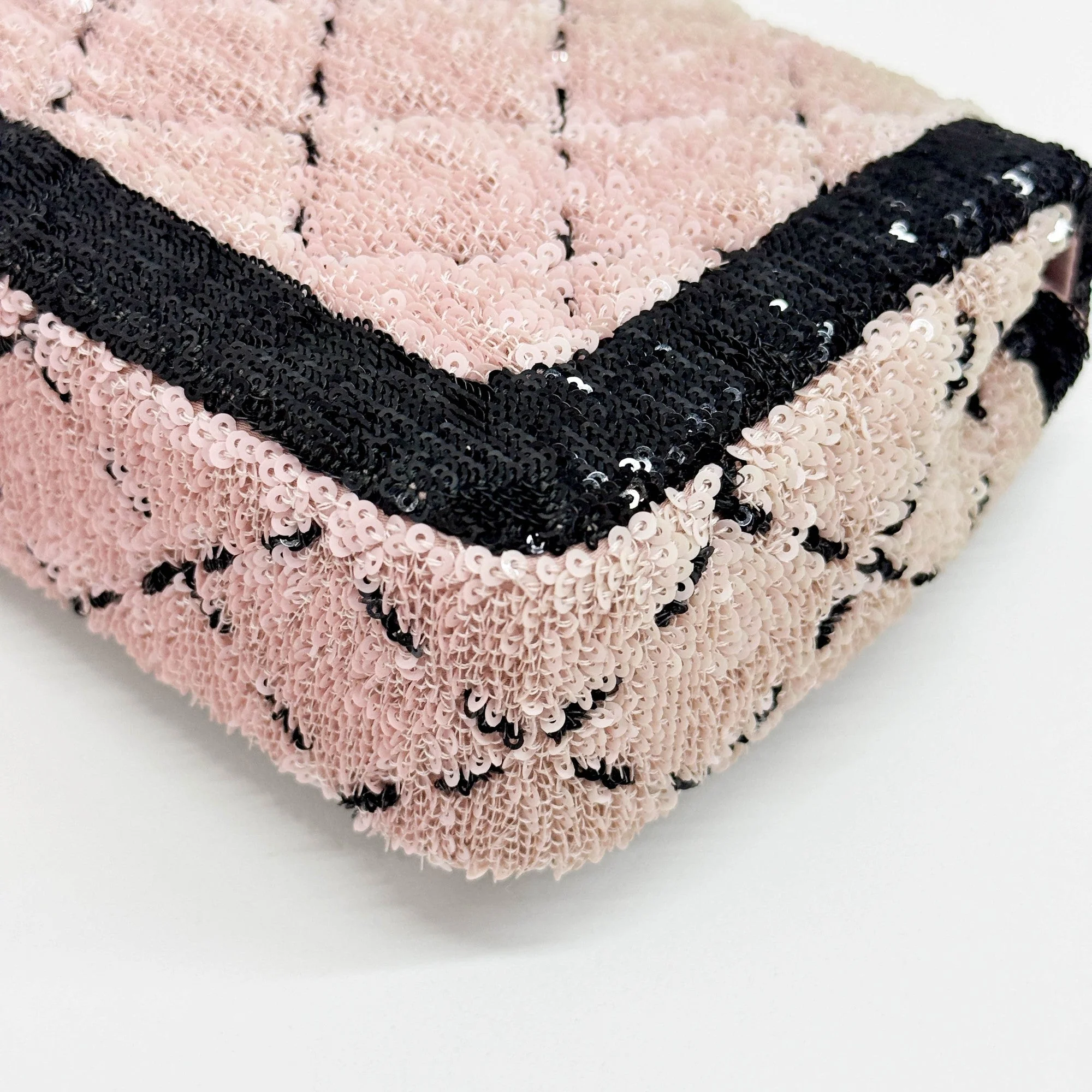 Mini Classic Flap 2021-2026 Black Trim Matelasse Pink Sequin Shoulder Bag - Image 12