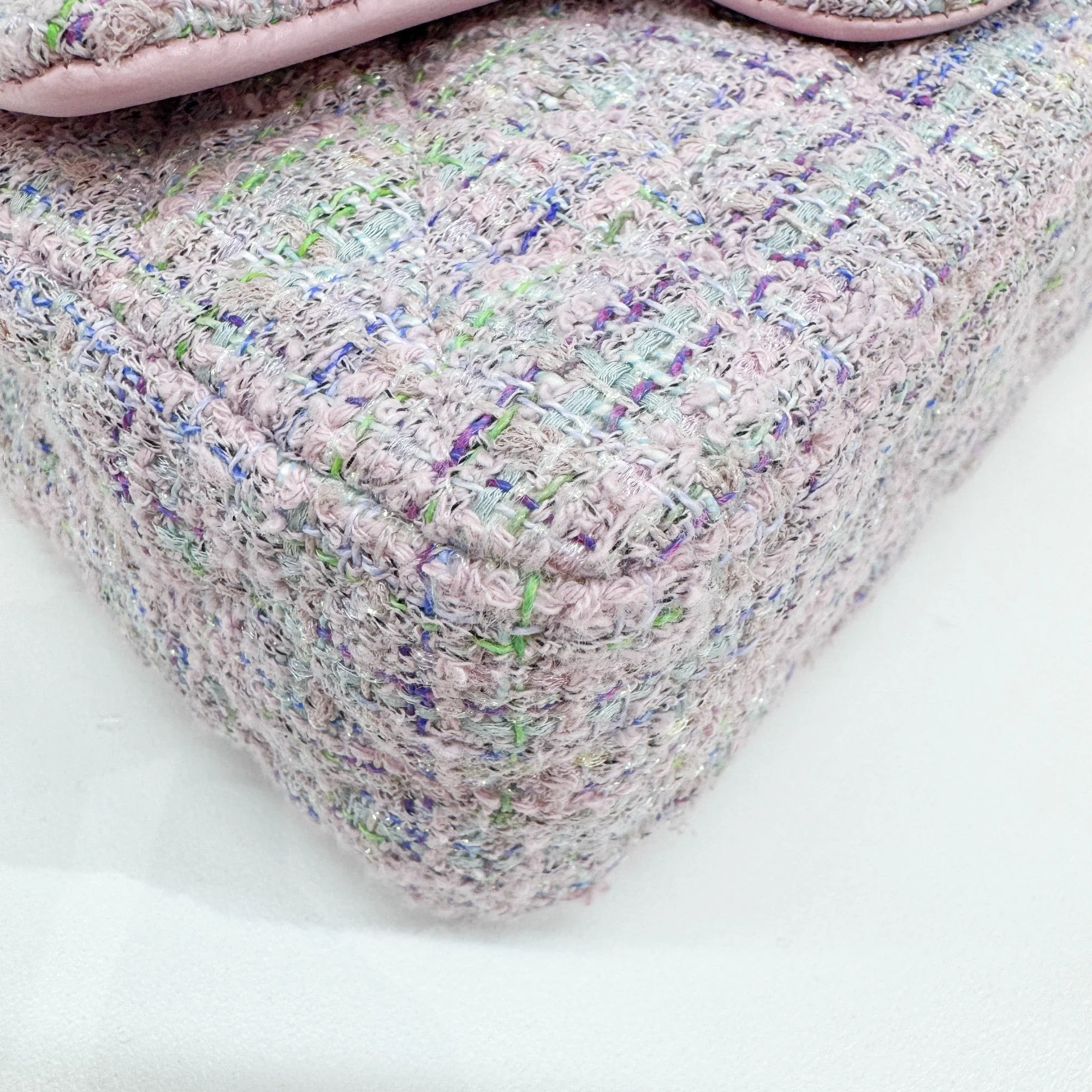 Mini Classic Flap 2021-2026 Lavender Multicolor Tweed Shoulder Bag - Image 11