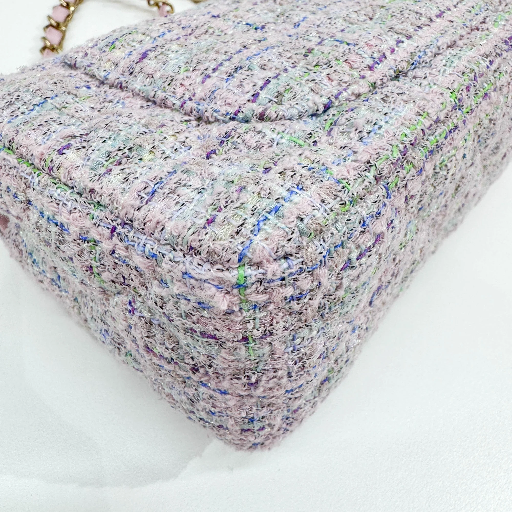 Mini Classic Flap 2021-2026 Lavender Multicolor Tweed Shoulder Bag - Image 13