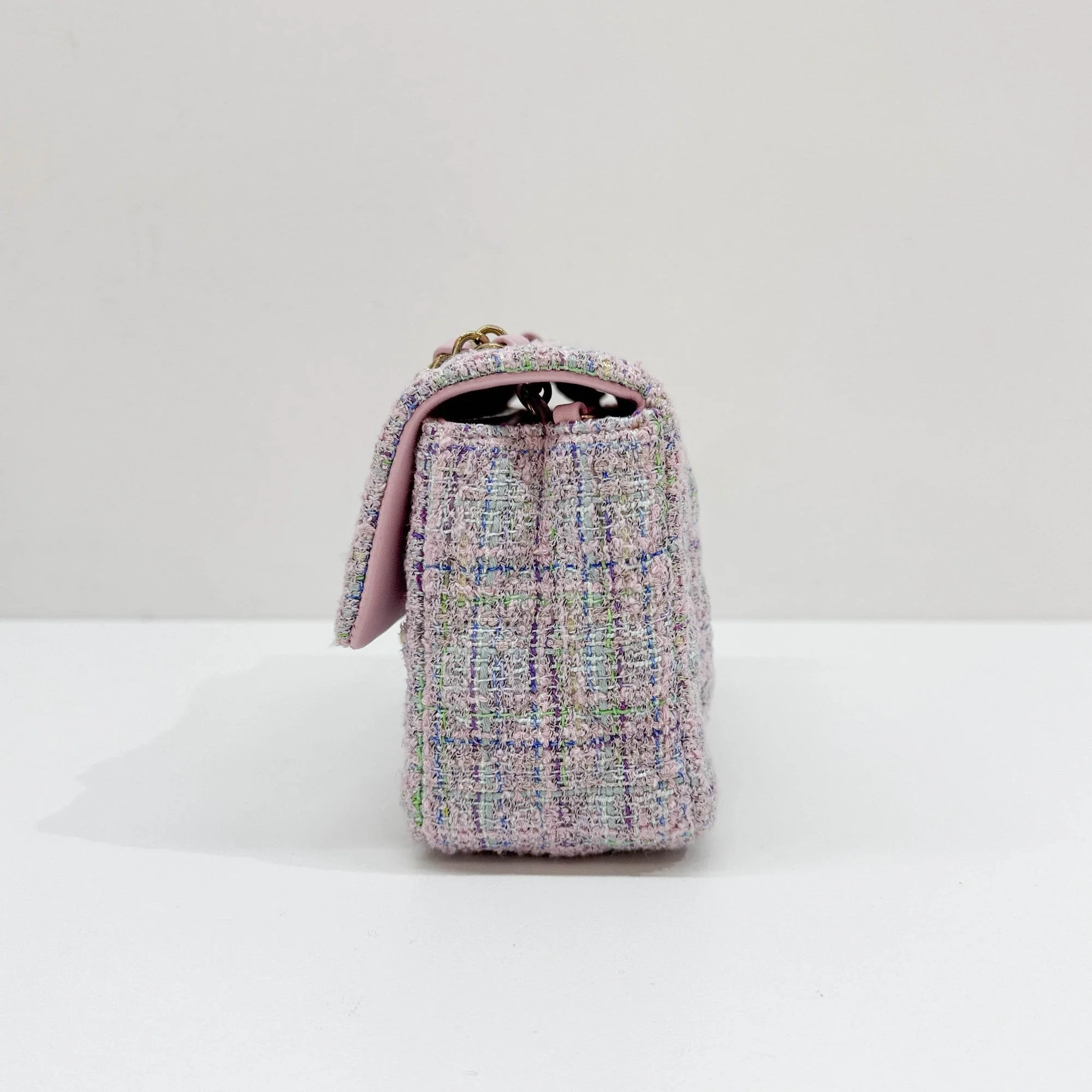 Mini Classic Flap 2021-2026 Lavender Multicolor Tweed Shoulder Bag - Image 5