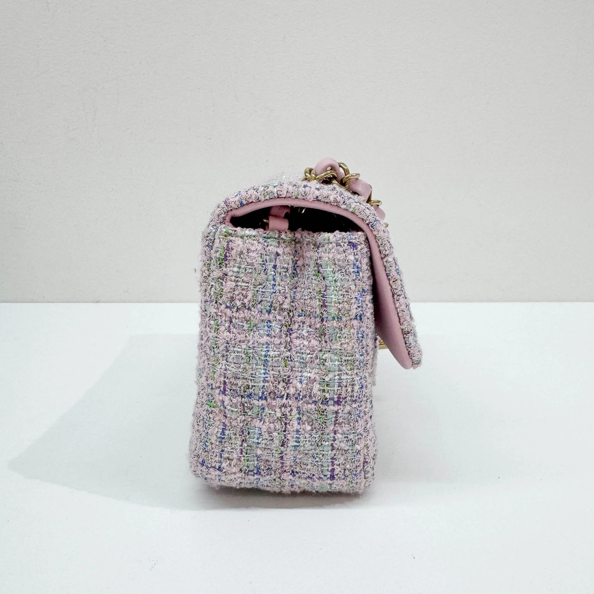 Mini Classic Flap 2021-2026 Lavender Multicolor Tweed Shoulder Bag - Image 6