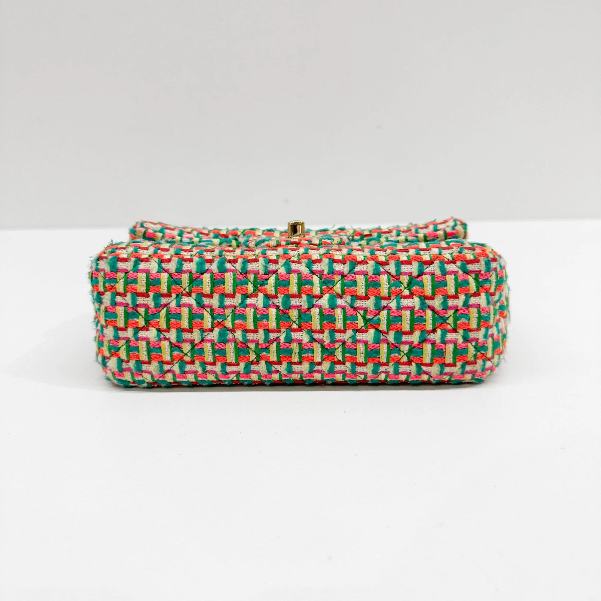 Mini Classic Flap 2015-2016 Matelasse Neon Multicolor Tweed Shoulder Bag - Image 7
