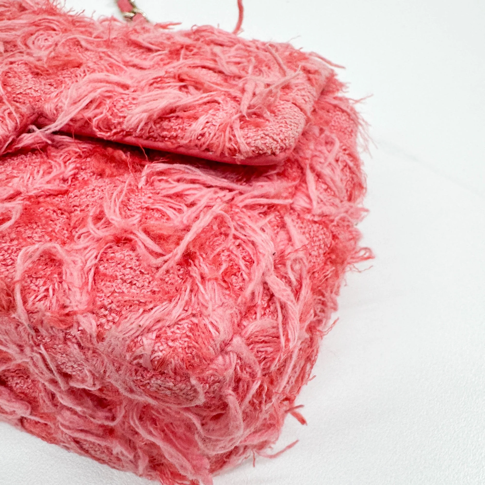 Mini Classic Flap 2020 Pink Cotton Shoulder Bag - Image 10