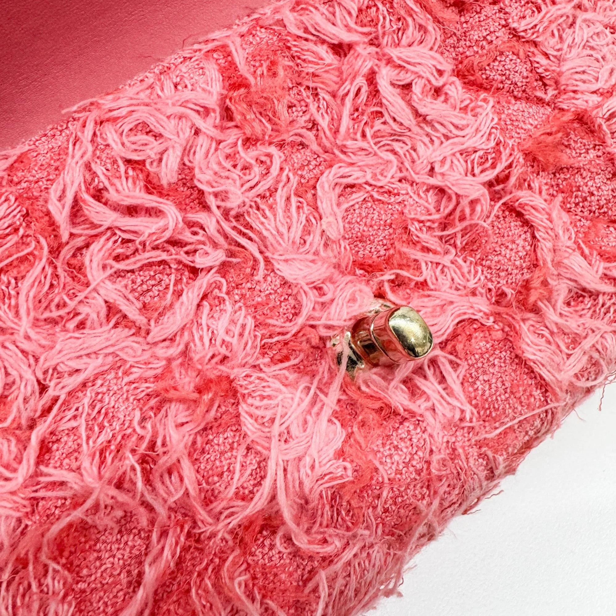 Mini Classic Flap 2020 Pink Cotton Shoulder Bag - Image 14