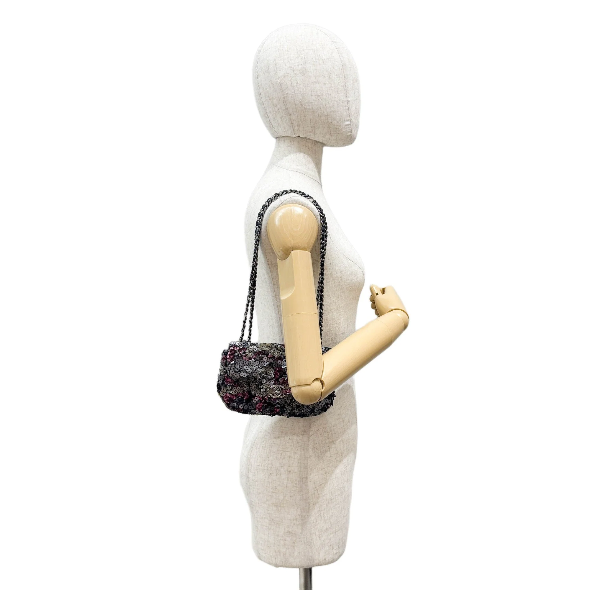 Mini Classic Flap 2012-2013 Multicolor Sequin Shoulder Bag - Image 3