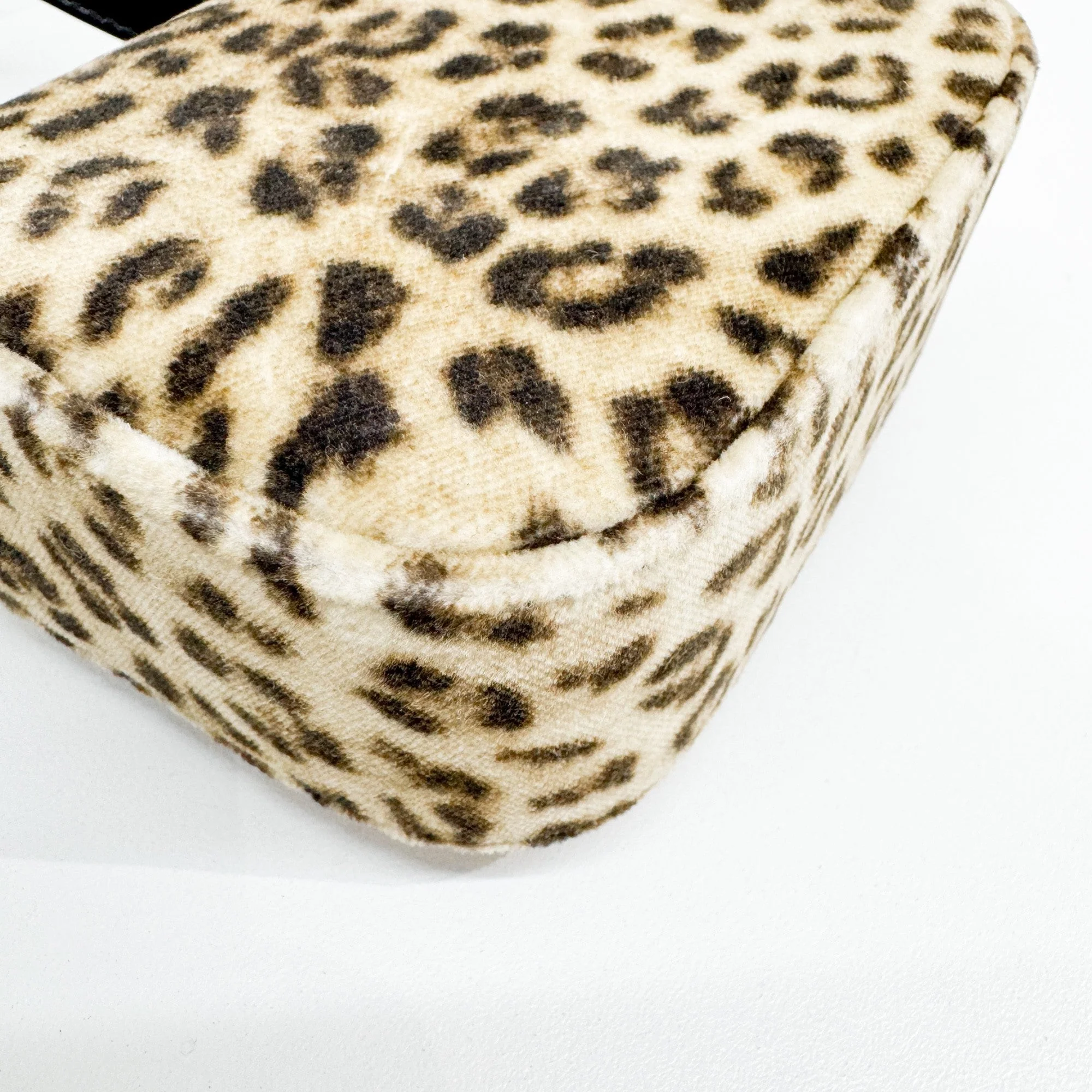 Mini Claude Brown Leopard Print Velvet Crossbody Bag - Image 13