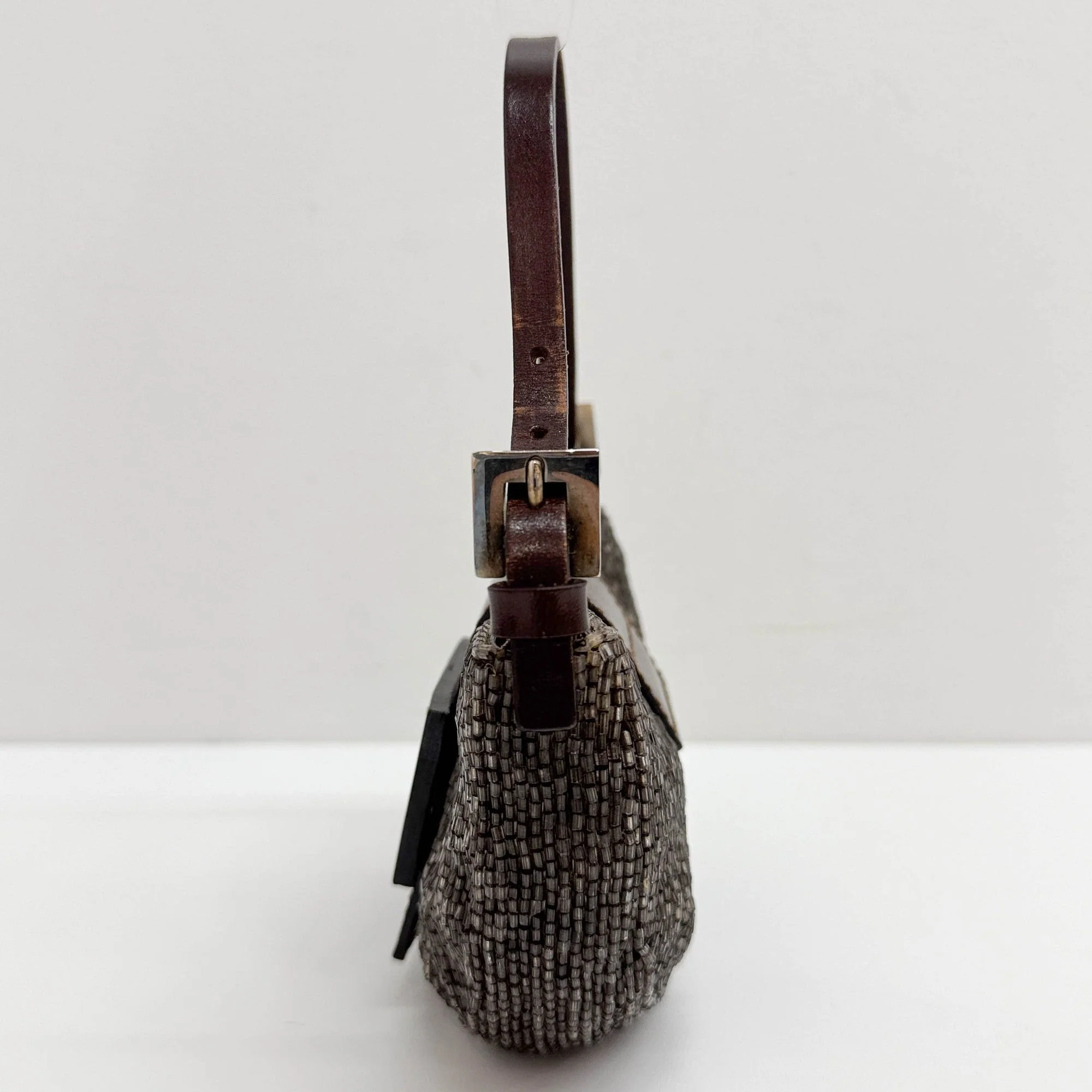 Mini Croissant Brown Beads Hand Bag - Image 5