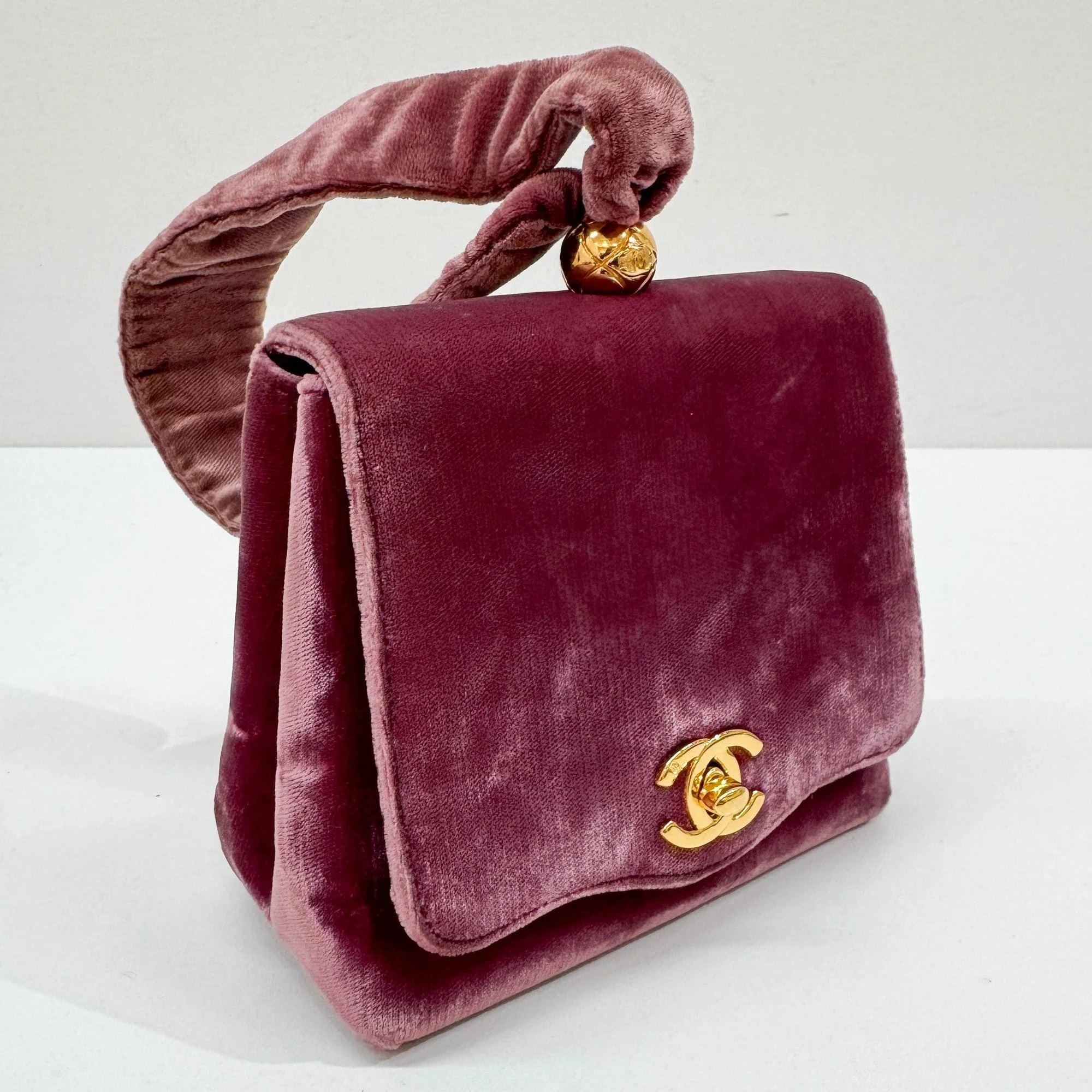 Evening 1994-1996 Dusty Rose Velvet Hand Bag - Image 16