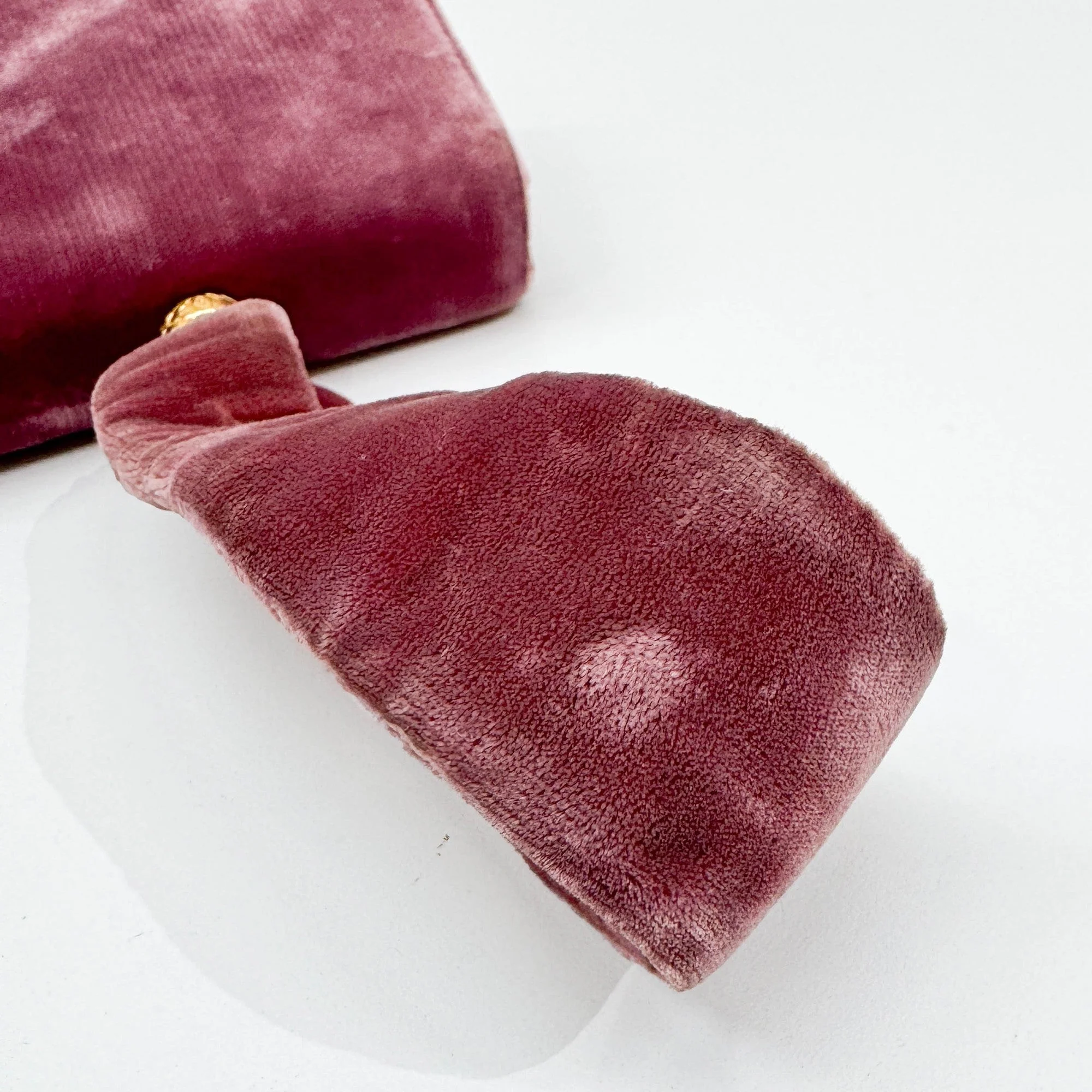 Evening 1994-1996 Dusty Rose Velvet Hand Bag - Image 8