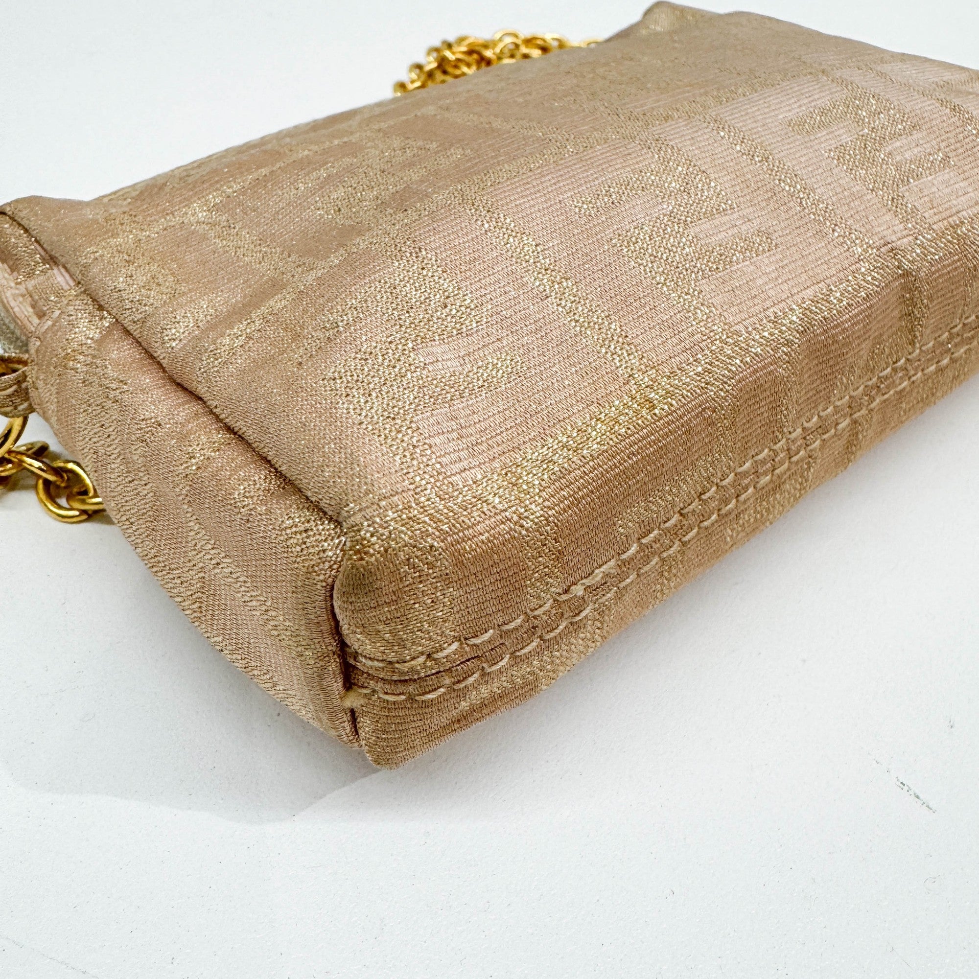 Mini Gold Zucca Canvas Chain Pouch - Image 8