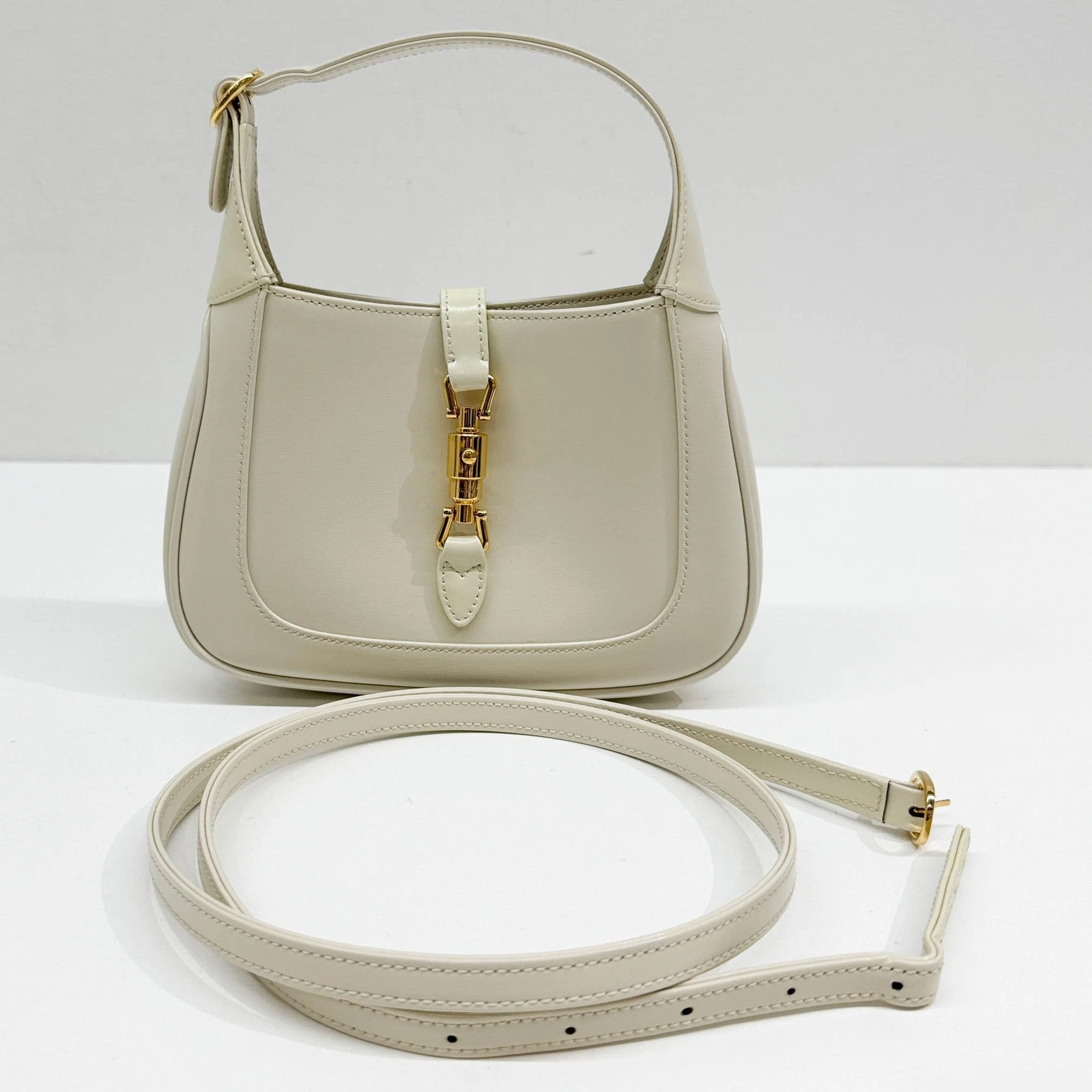Mini Jackie 1961 Eggshell White Leather Shoulder Bag - Image 4