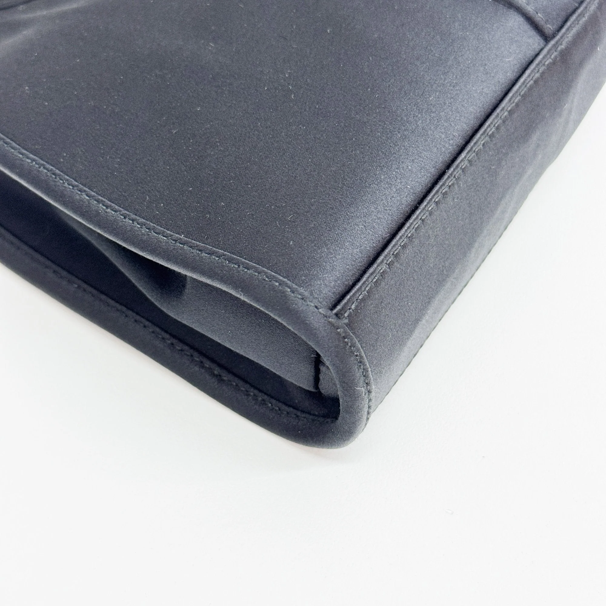 Mini Jackie Black Satin Hand Bag - Image 9