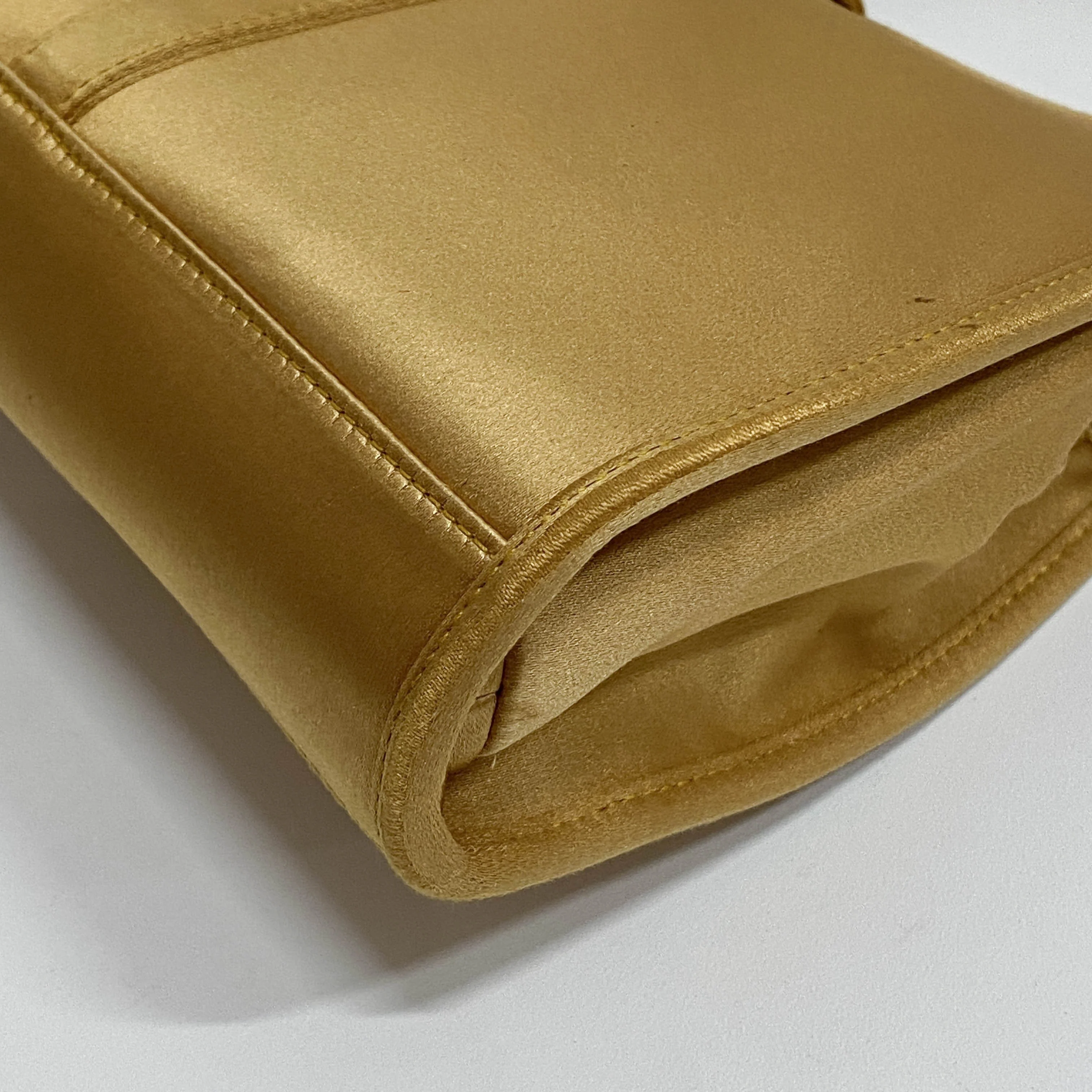 Mini Jackie Gold Satin Handbag - Image 11
