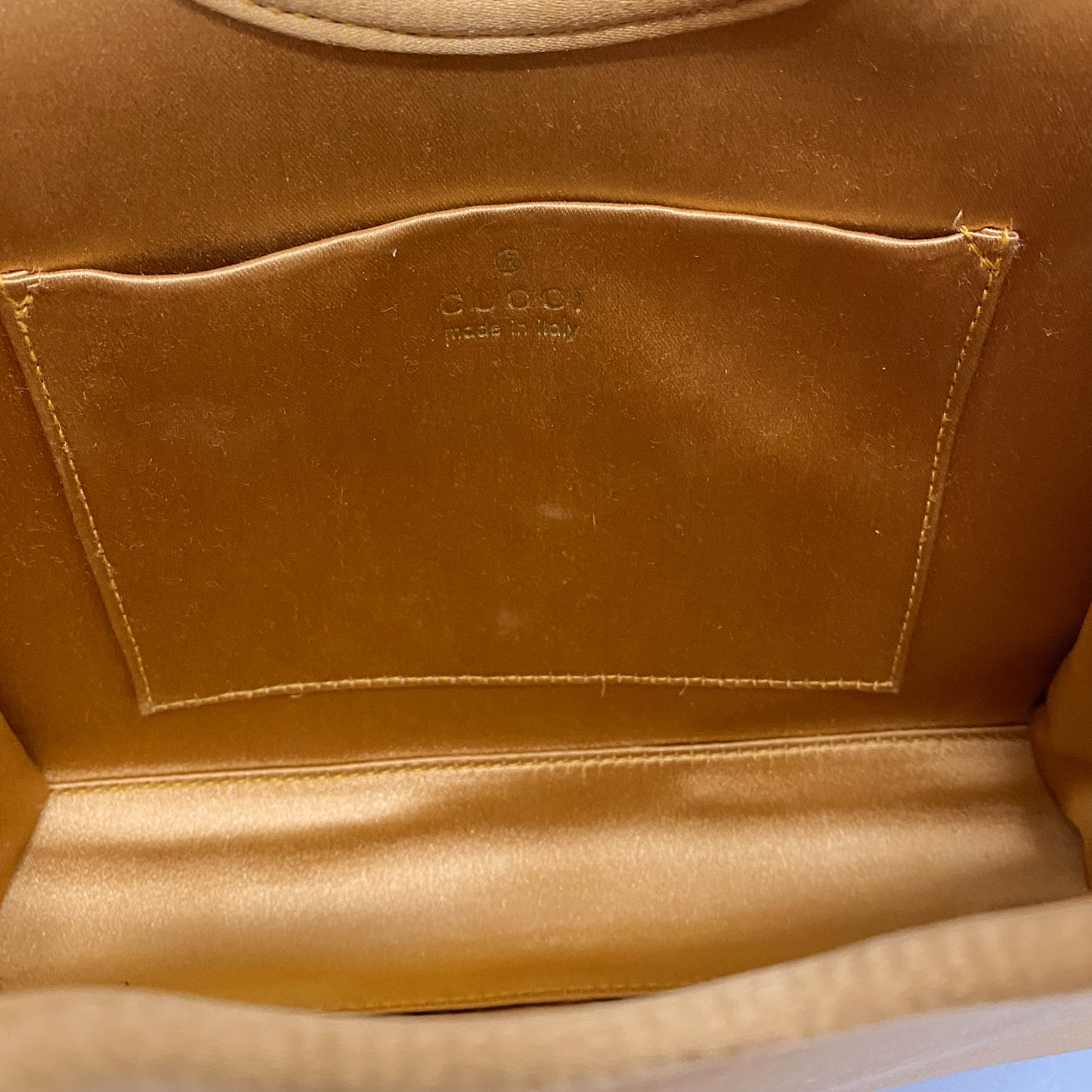 Mini Jackie Gold Satin Handbag - Image 13