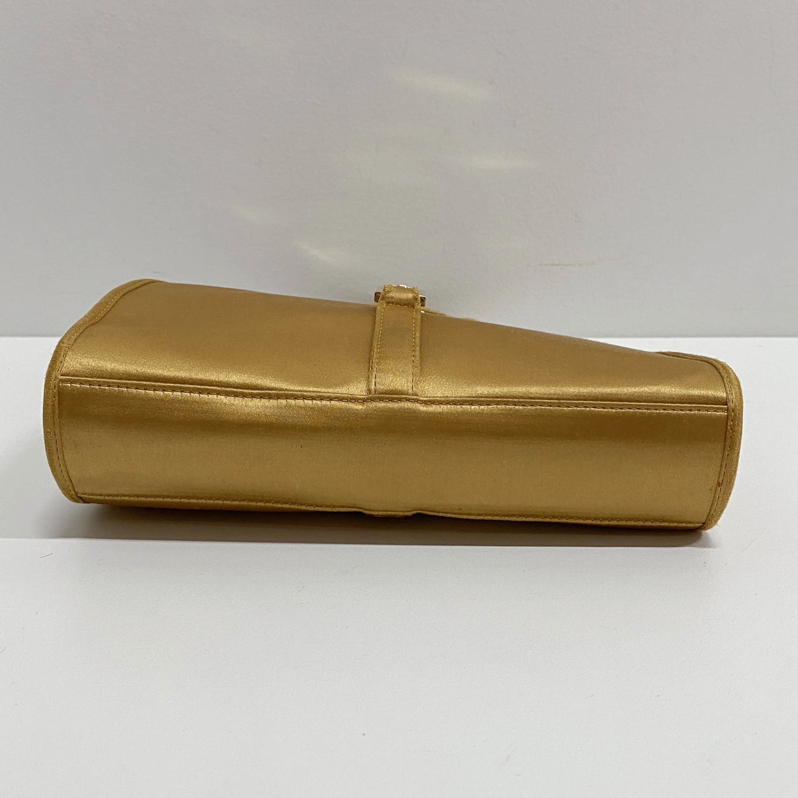 Mini Jackie Gold Satin Handbag - Image 7