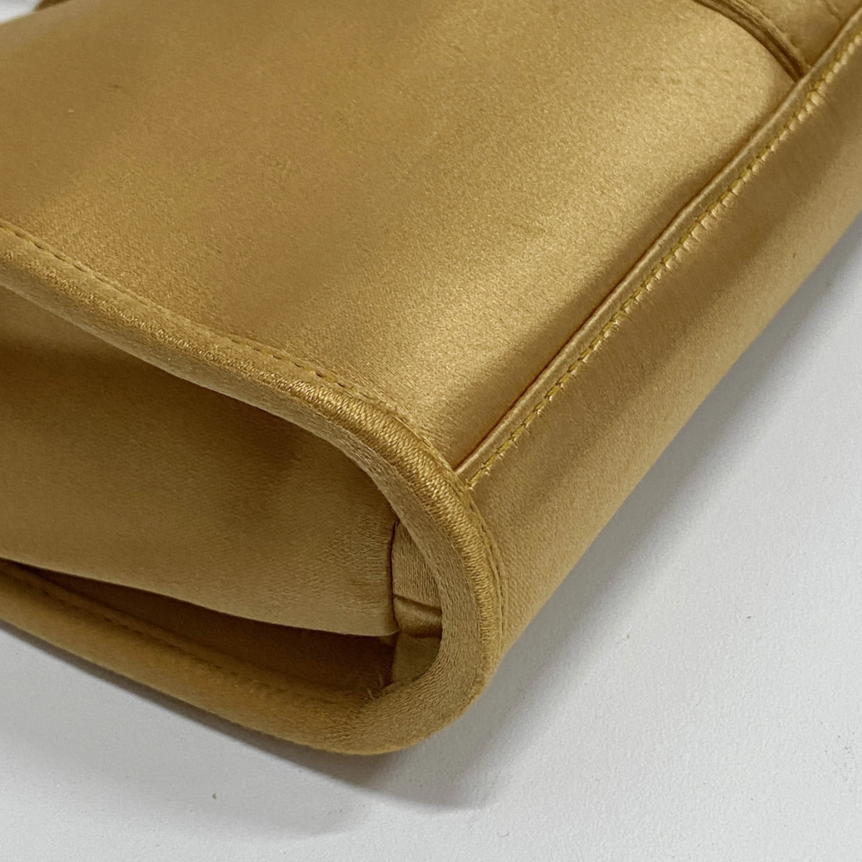 Mini Jackie Gold Satin Handbag - Image 8