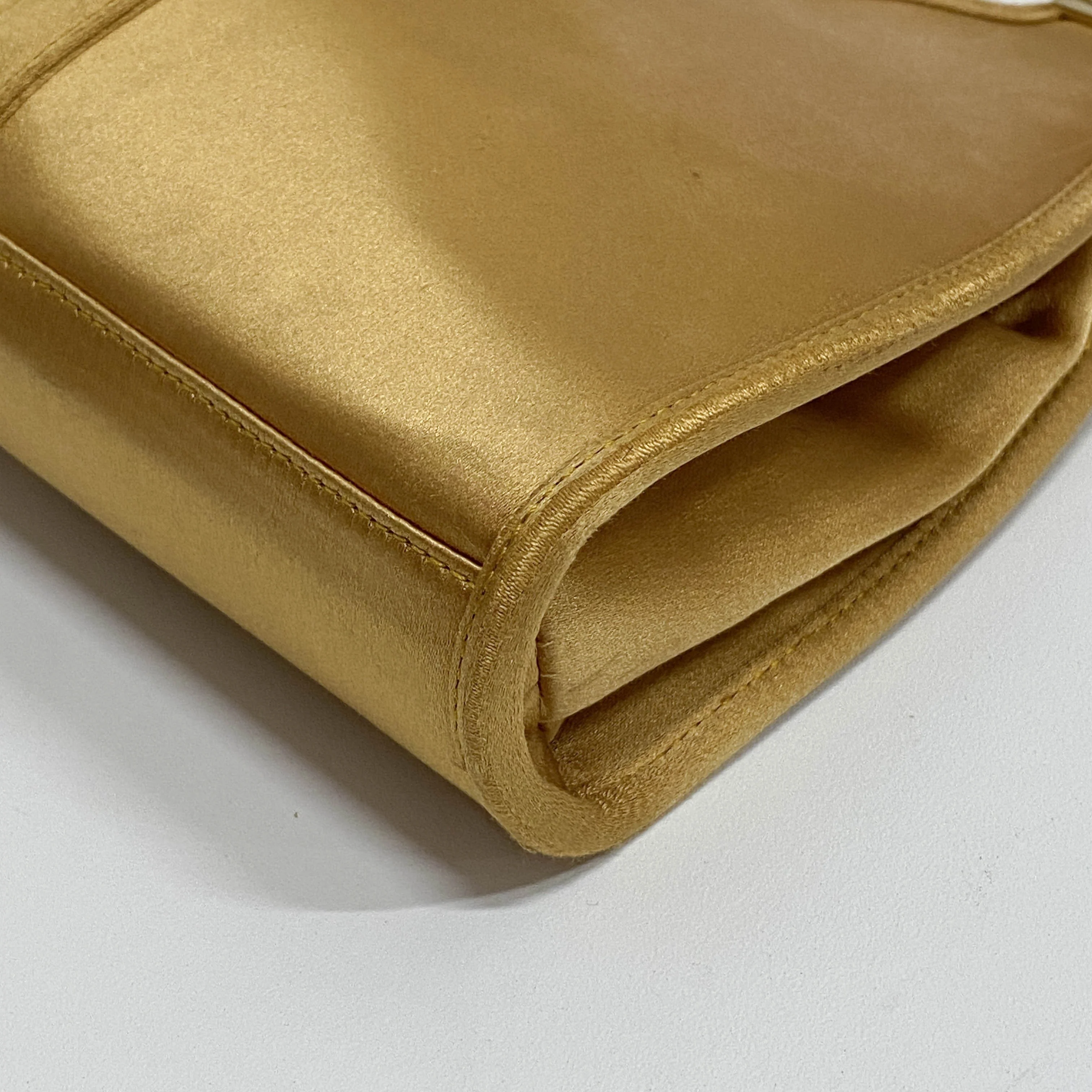 Mini Jackie Gold Satin Handbag - Image 9