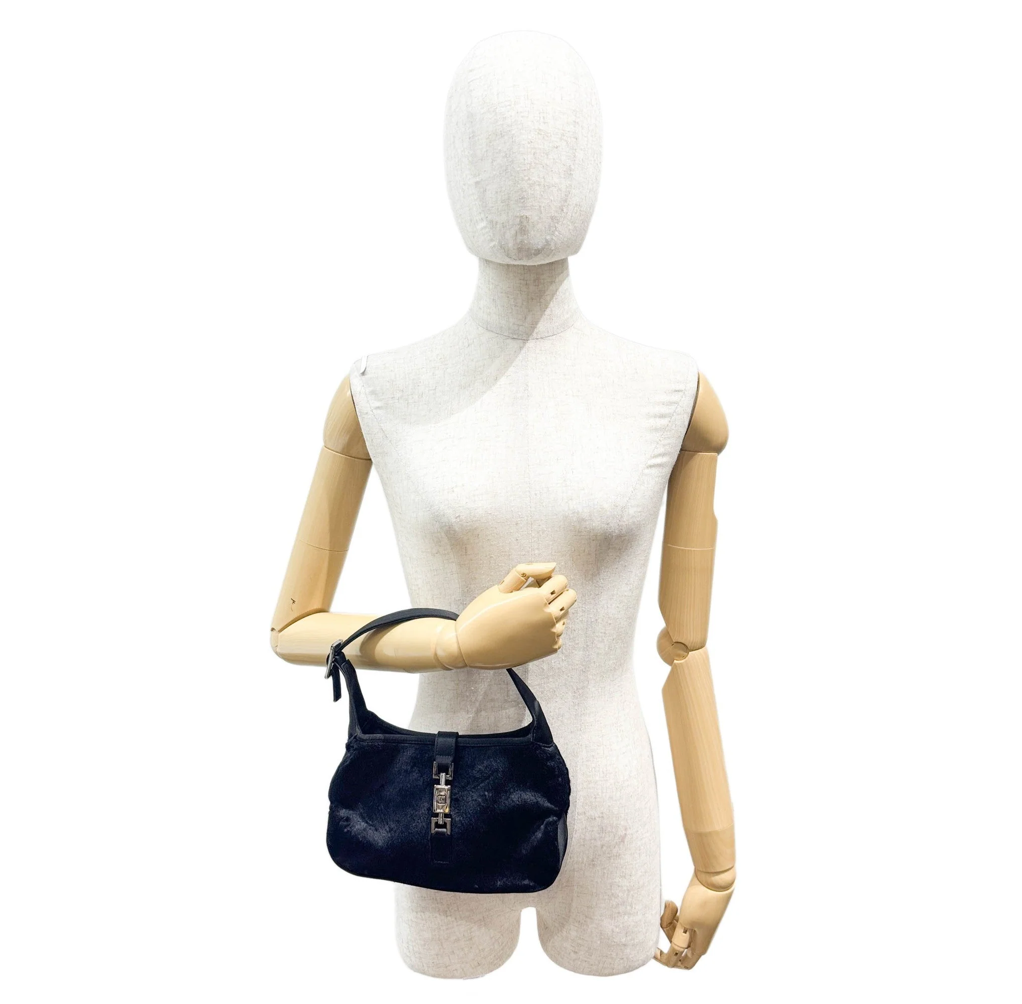 Mini Jackie in Black Pony Hair Handle Bag - Image 3