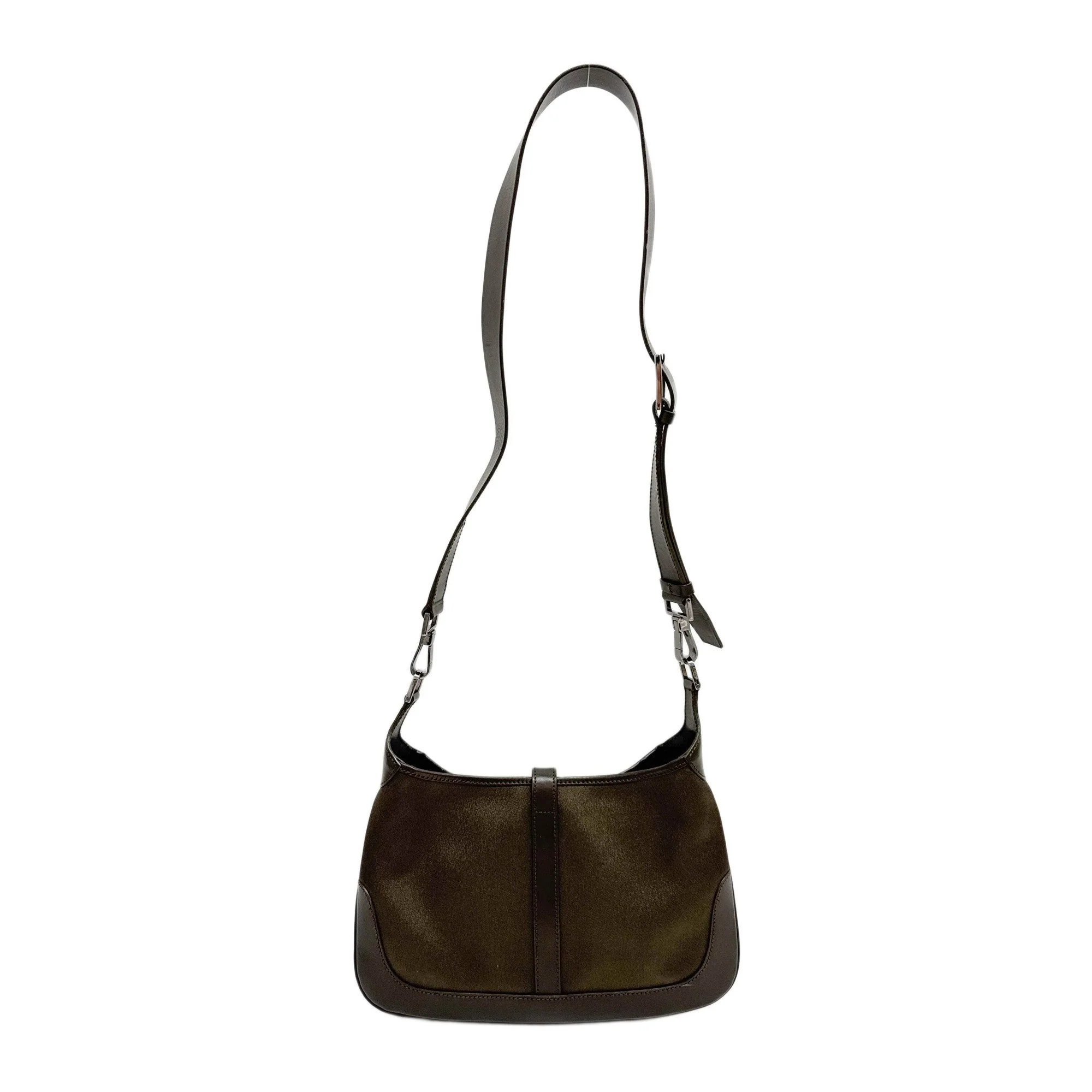 Mini Jackie Olive Green Satin Shoulder Bag - Image 2