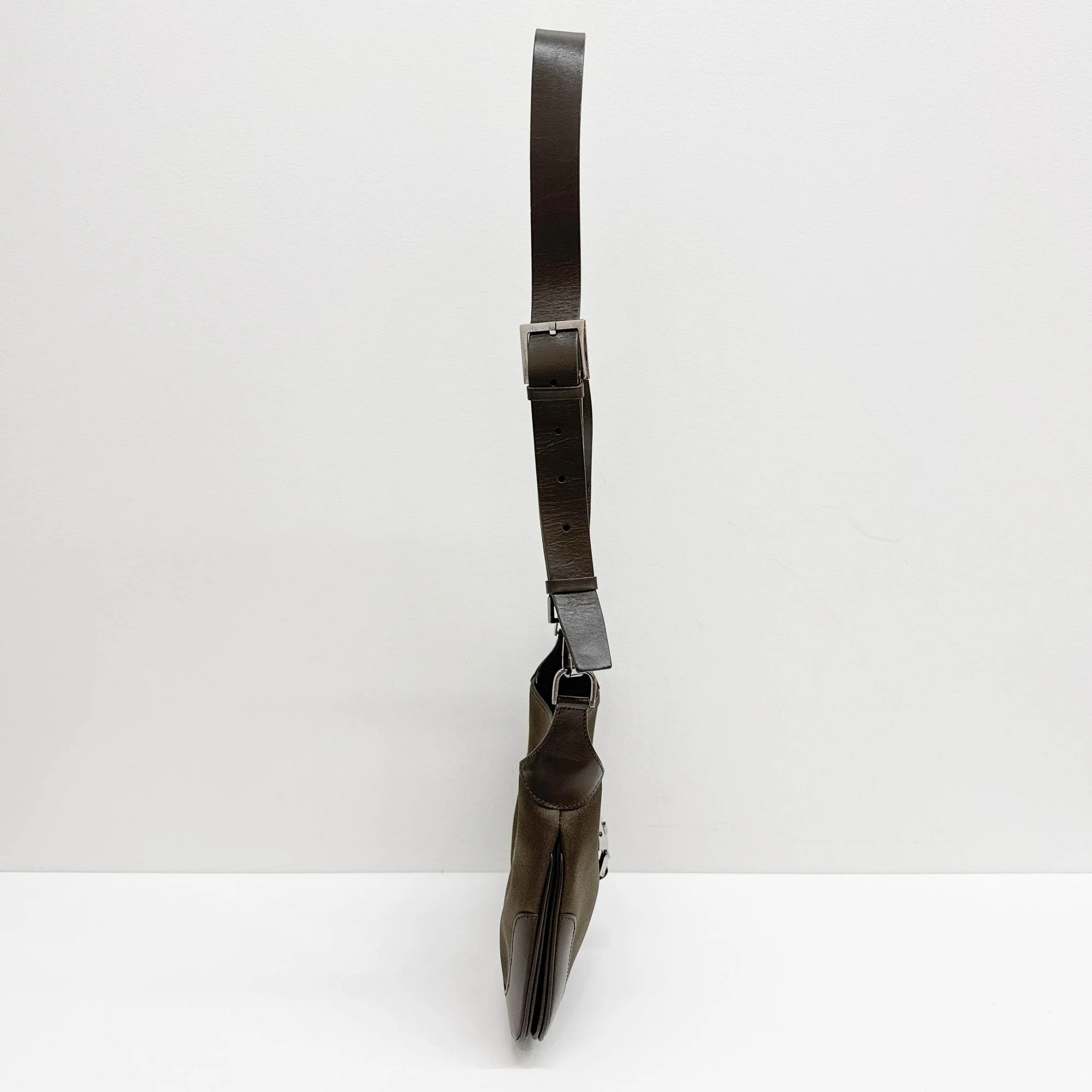Mini Jackie Olive Green Satin Shoulder Bag - Image 4