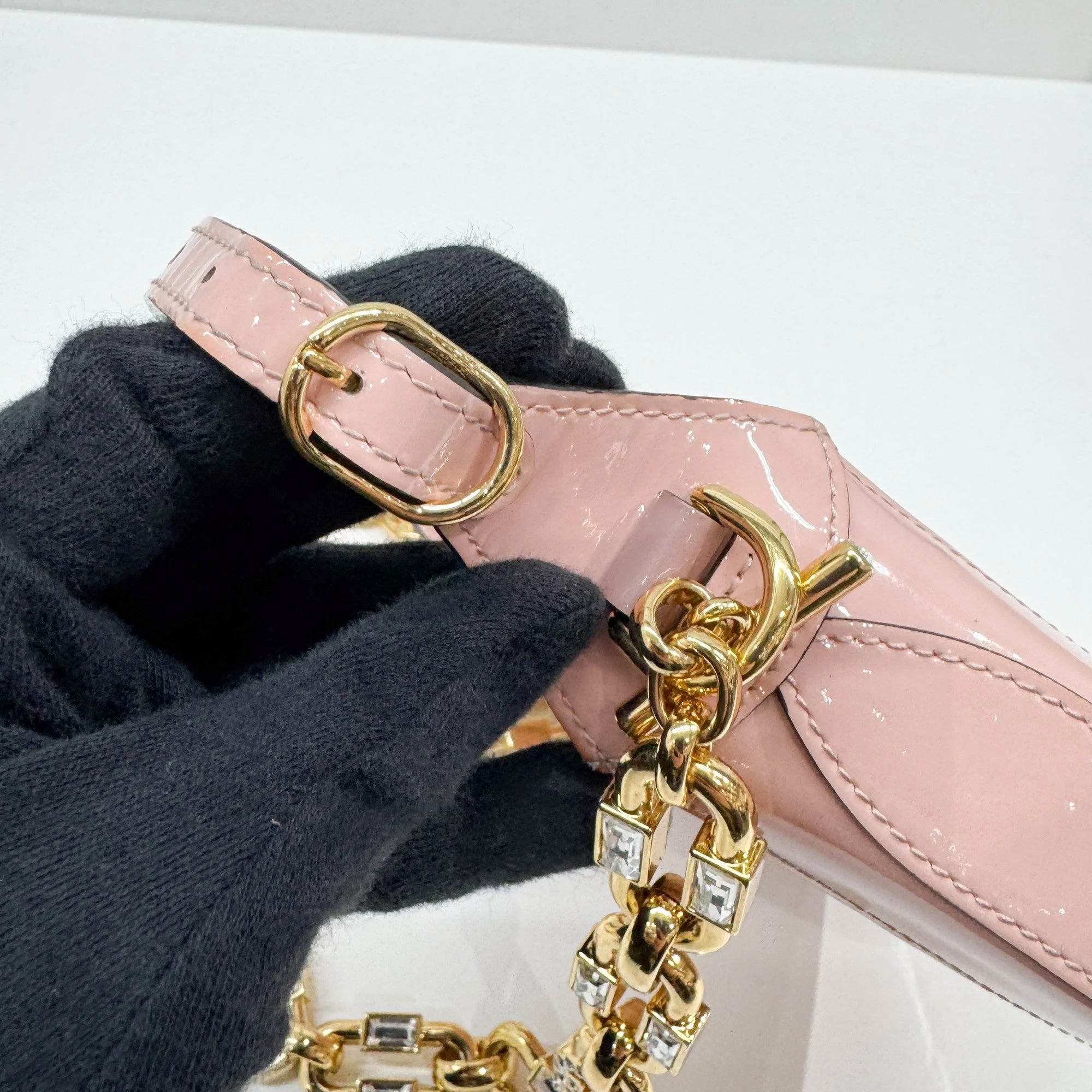 Mini Jackie 1961 Pink Patent Leather Two Way Bag - Image 10