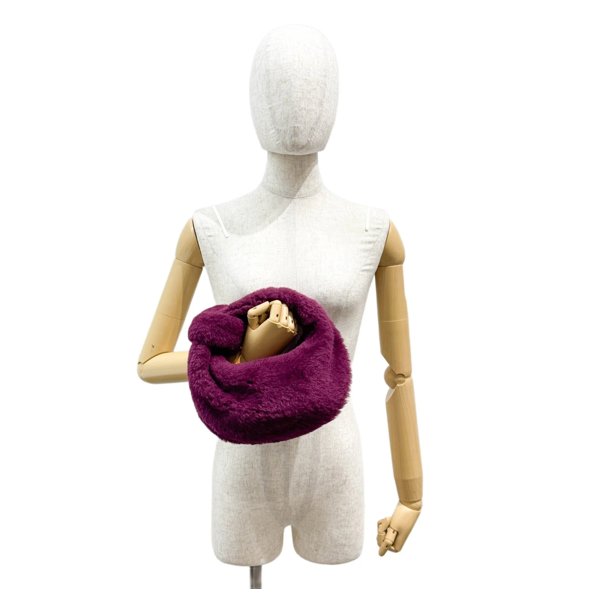 Mini Jodie Plum Shearling Hand Bag - Image 3