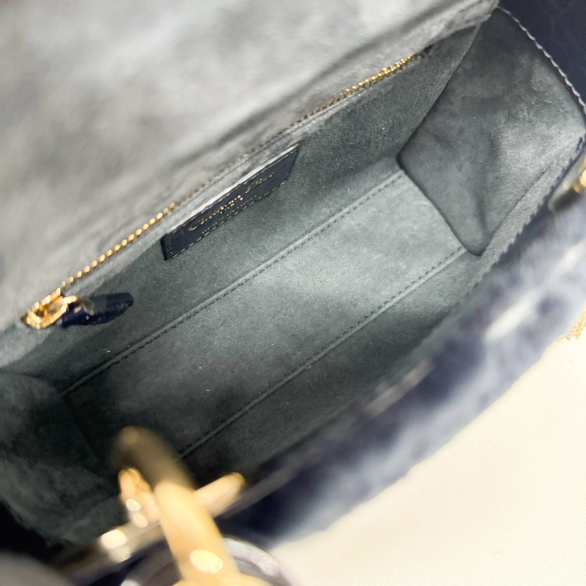 Mini Lady Dior Deep Indigo Fur Two Way Bag - Image 20