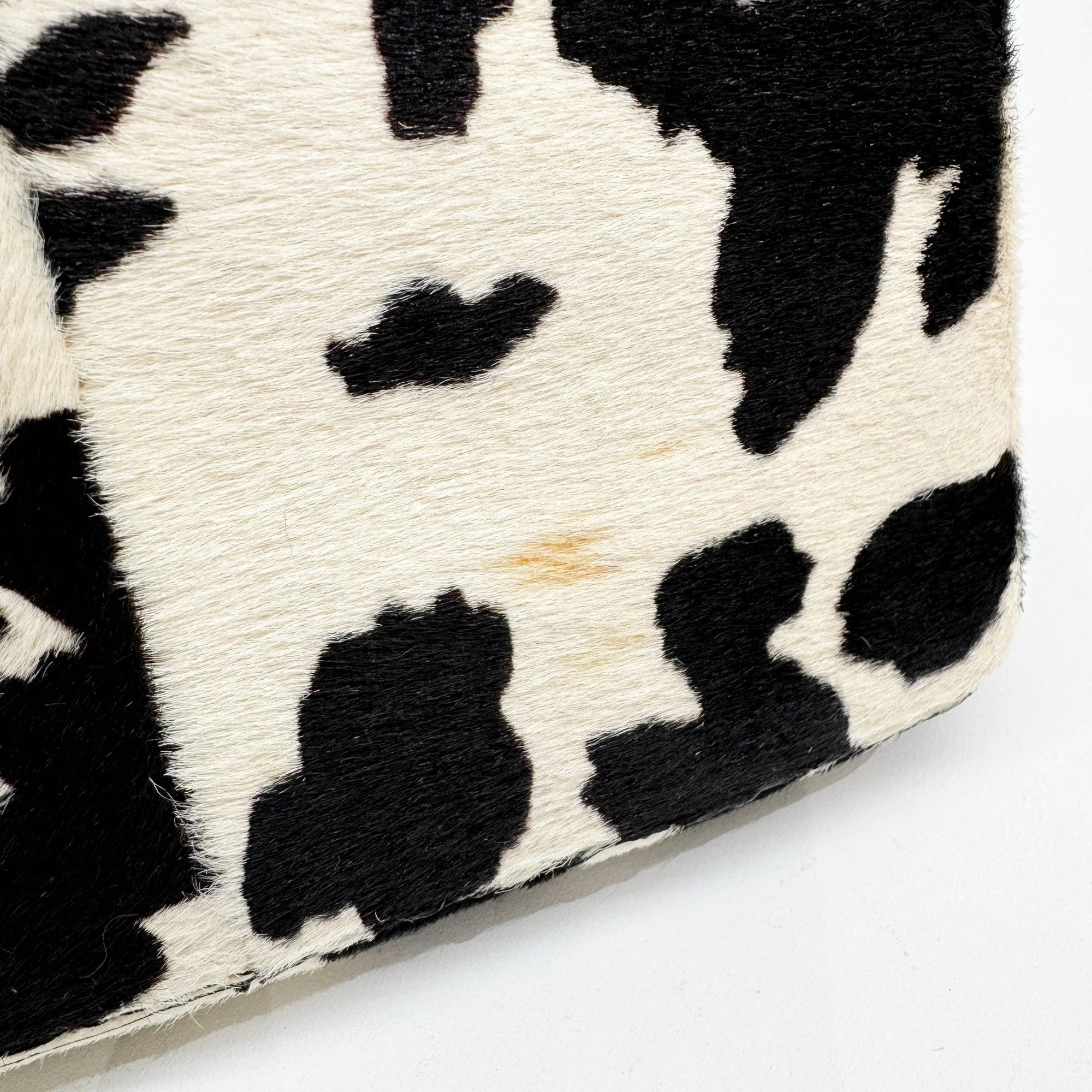 Mini Mamma Baguette Black & White Cow Print Pony Hair Shoulder Bag - Image 16