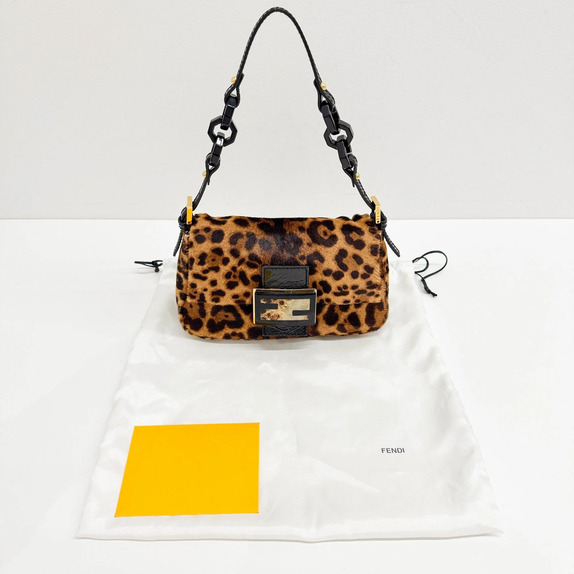 Mini Mamma Baguette Brown Leopard Print Pony Hair Shoulder Bag - Image 4