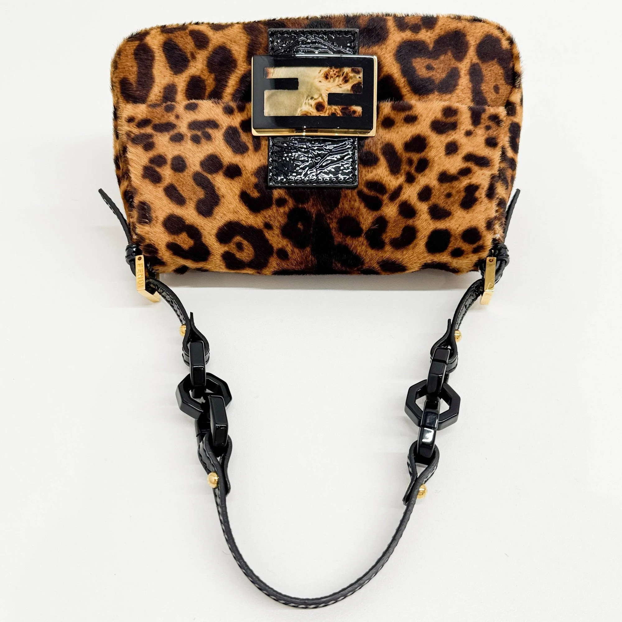 Mini Mamma Baguette Brown Leopard Print Pony Hair Shoulder Bag - Image 7