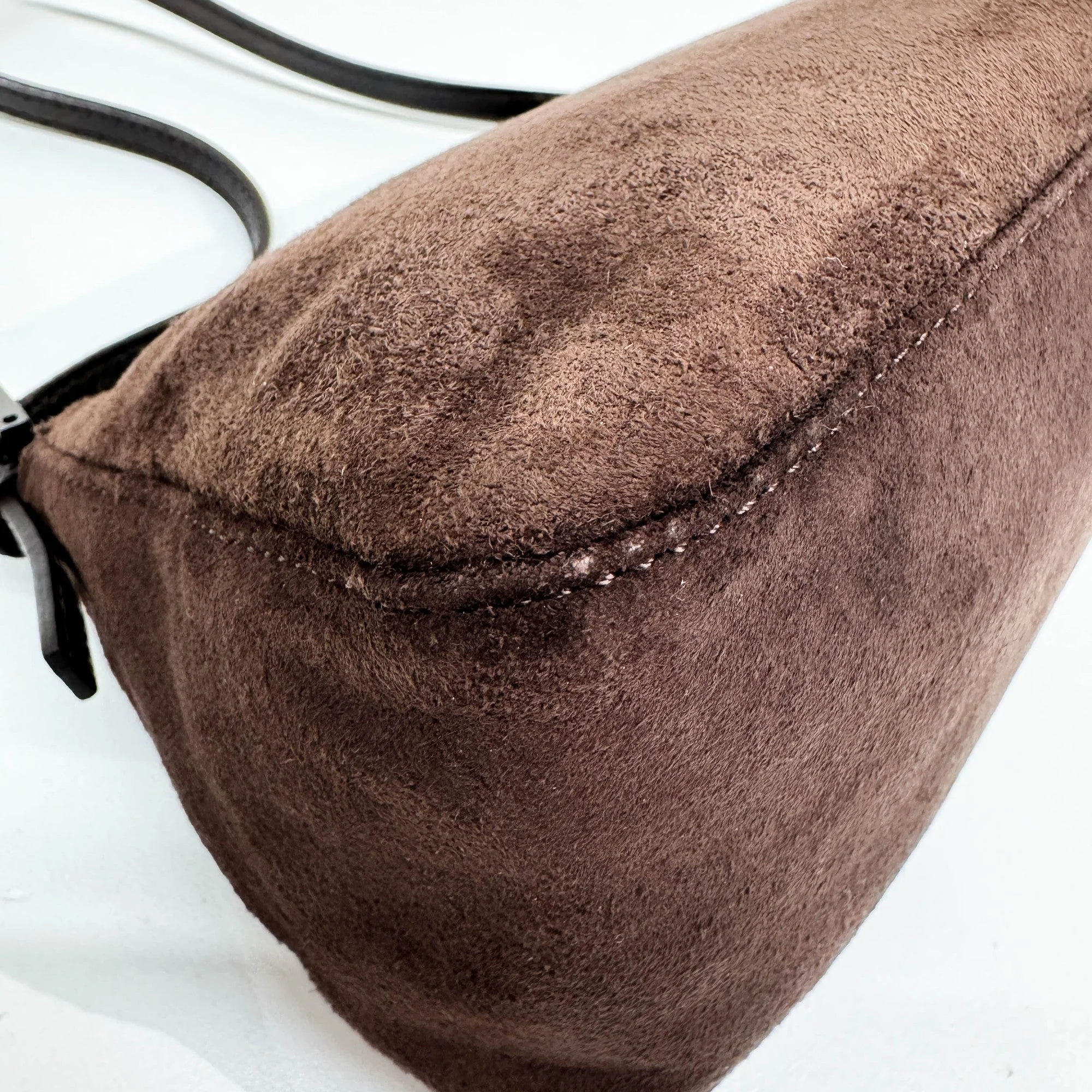 Mini Mamma Baguette Brown Suede Shoulder Bag - Image 13