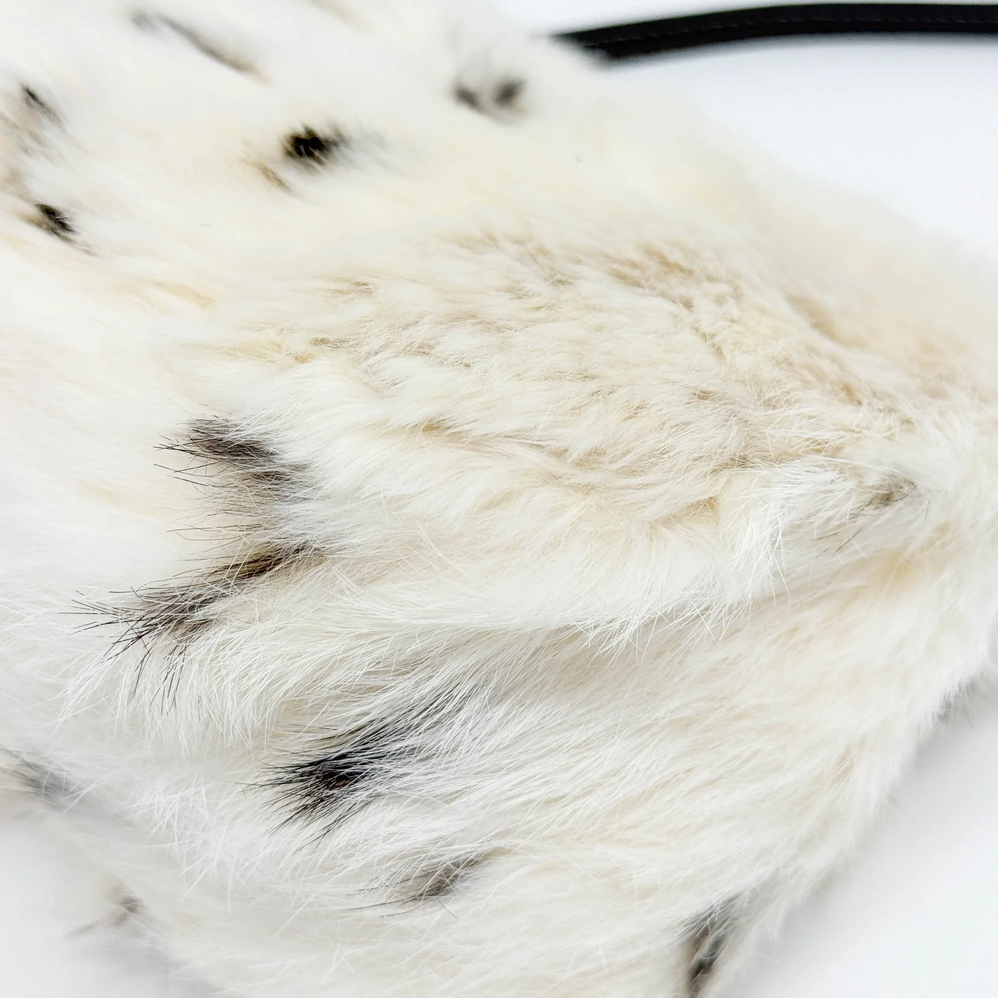 Mini Mamma Baguette White Fur Hand Bag - Image 11