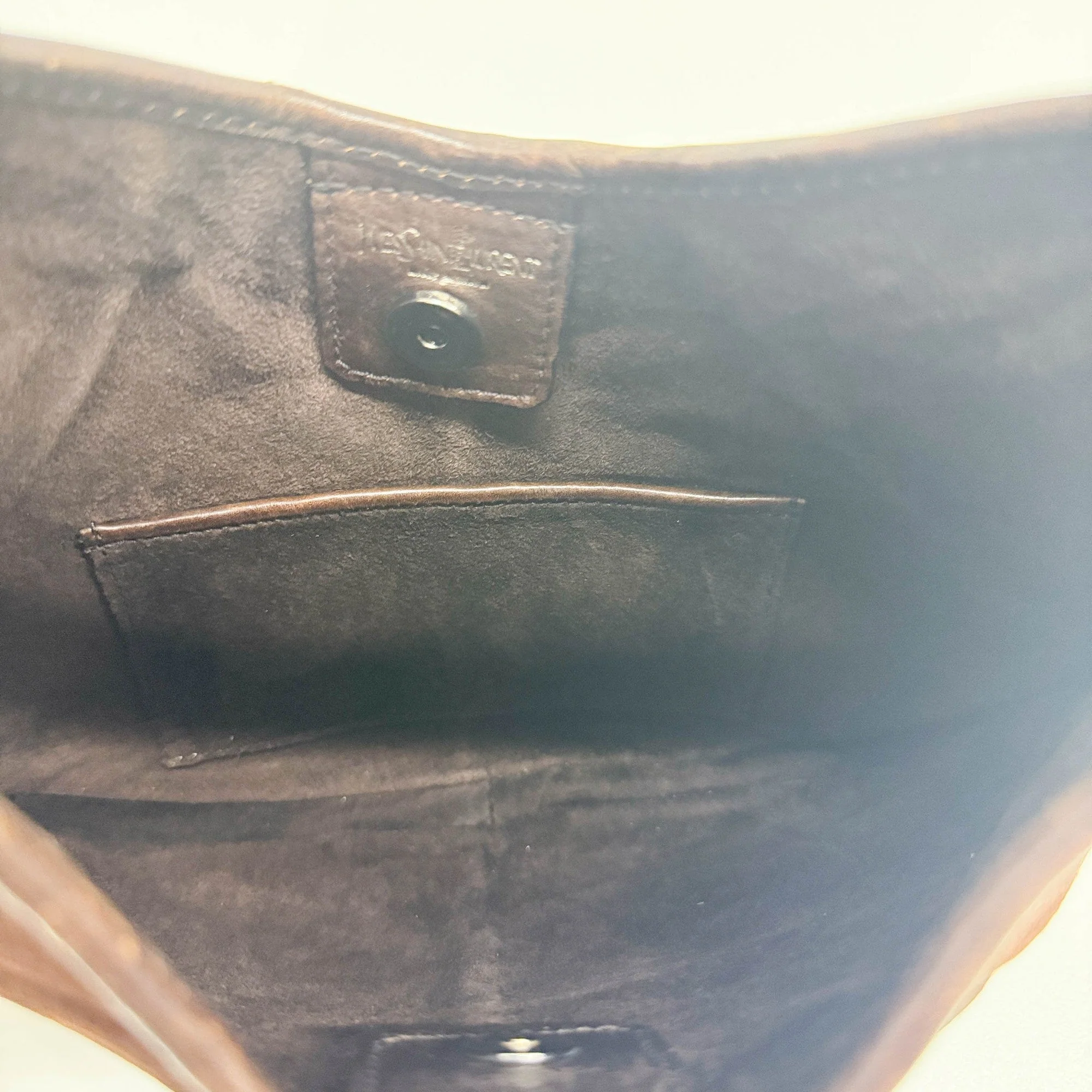 Mini Mombasa in Brown Suede Handle Bag - Image 12