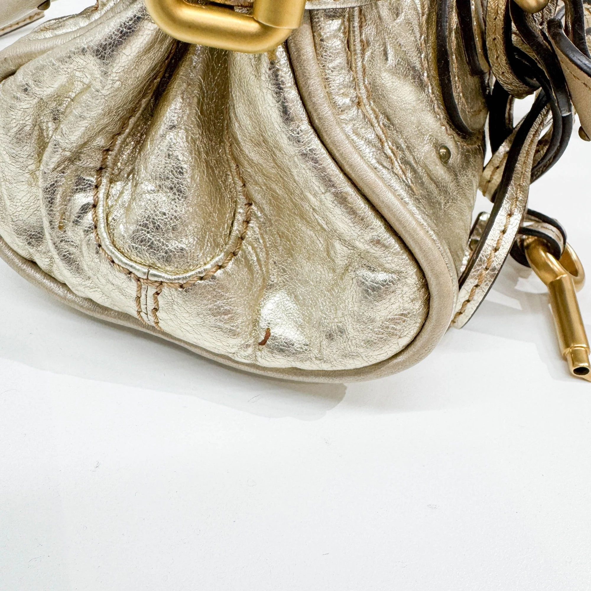 Mini Paddington Gold Leather Shoulder Bag - Image 19