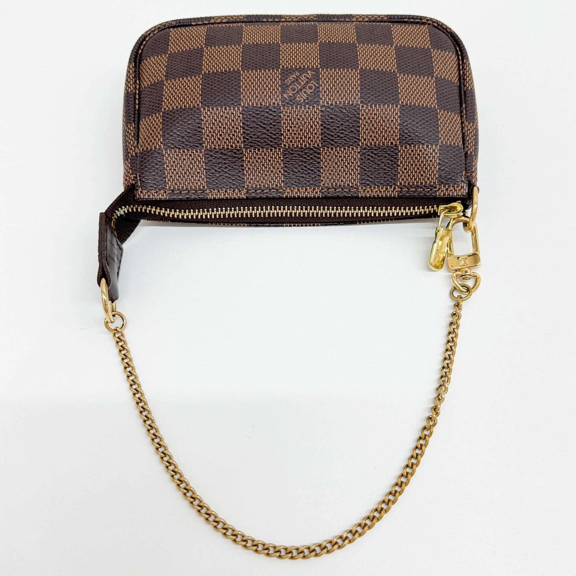 Mini Pochette Accessoire Brown Damier Canvas Hand Bag - Image 7
