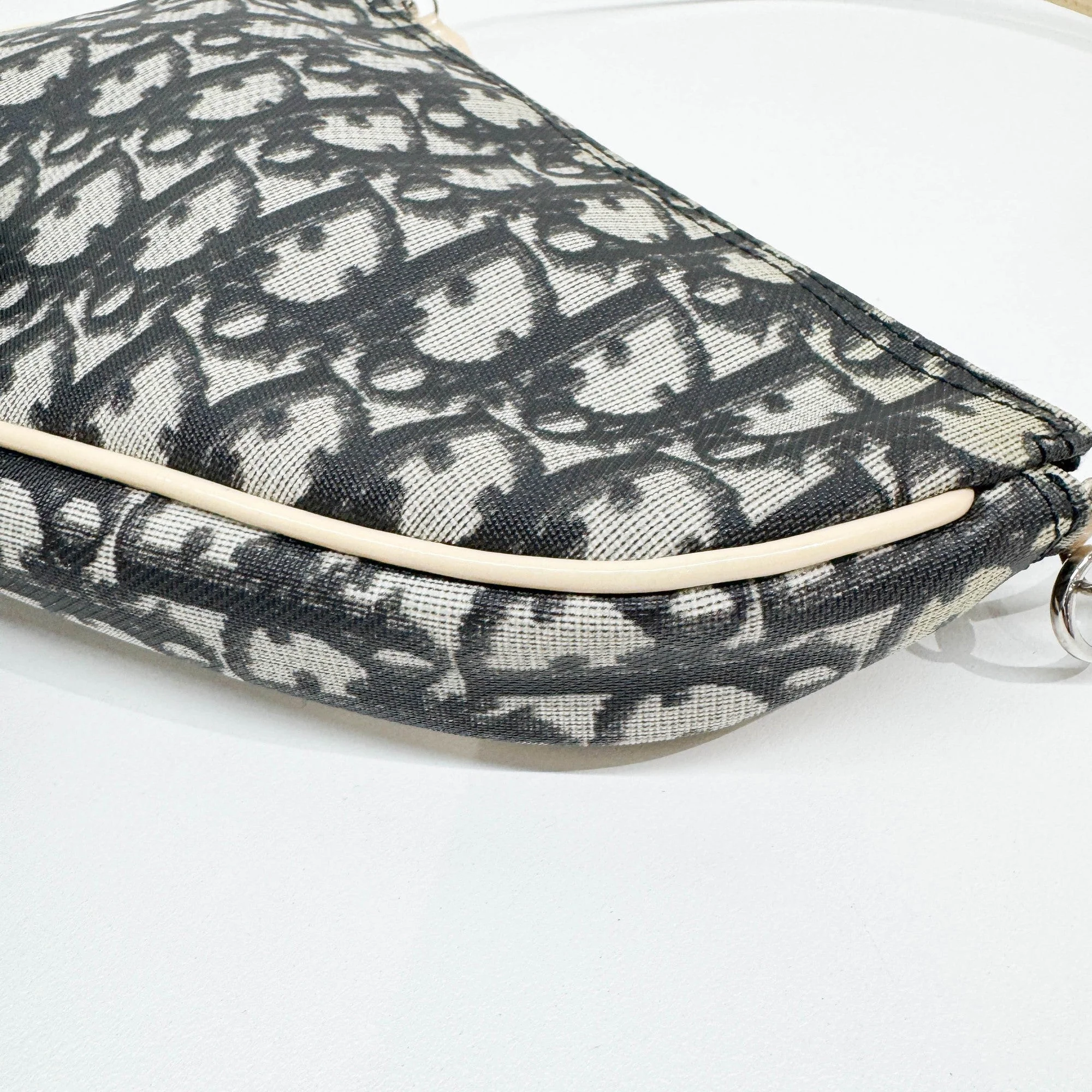 Mini Saddle Black Coated Canvas Bag - Image 9