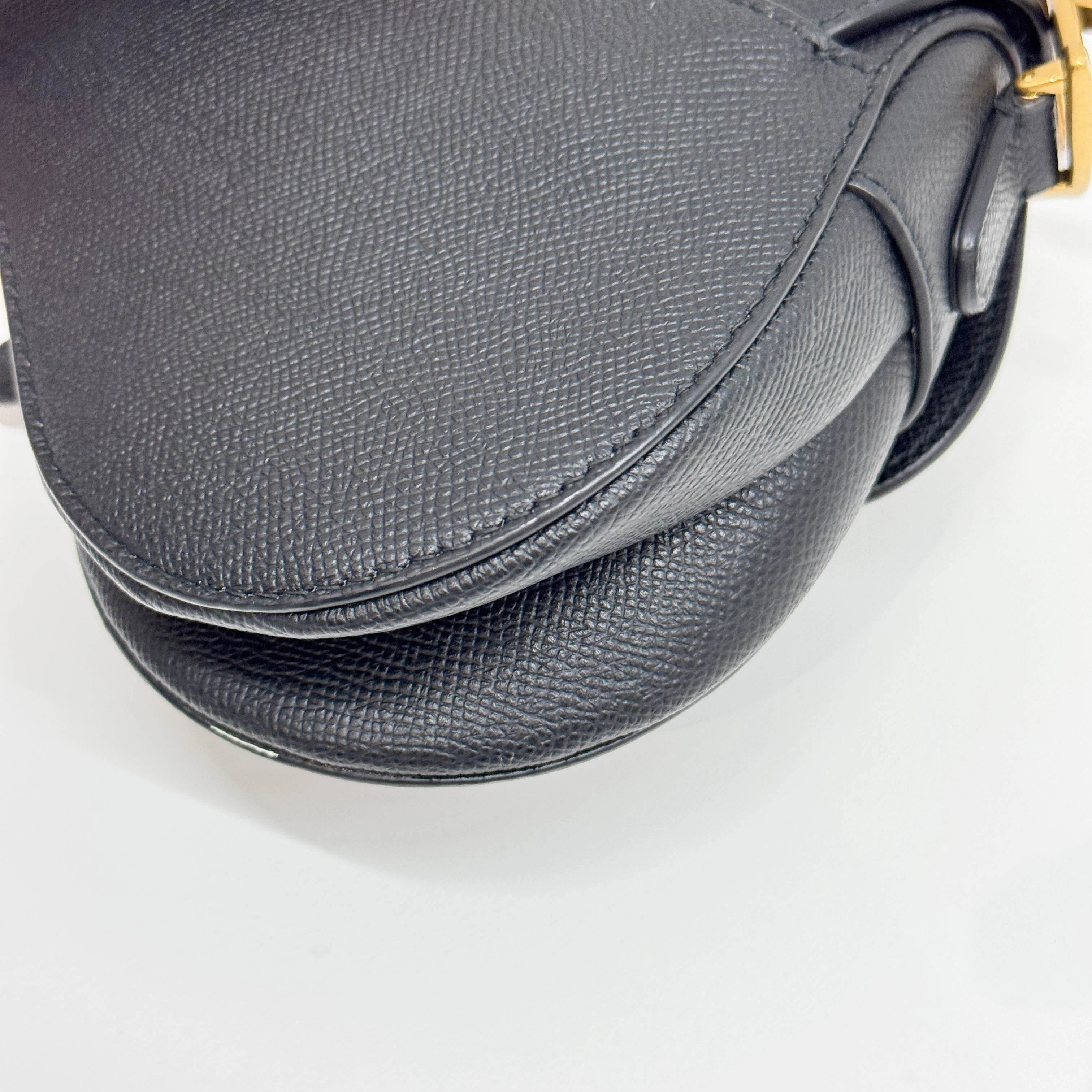 Mini Saddle Black Leather Shoulder Bag - Image 13