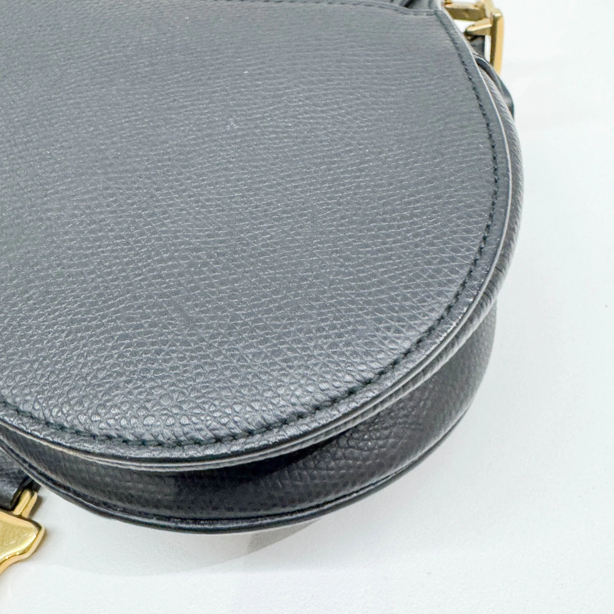 Mini Saddle Black Leather Shoulder Bag - Image 12
