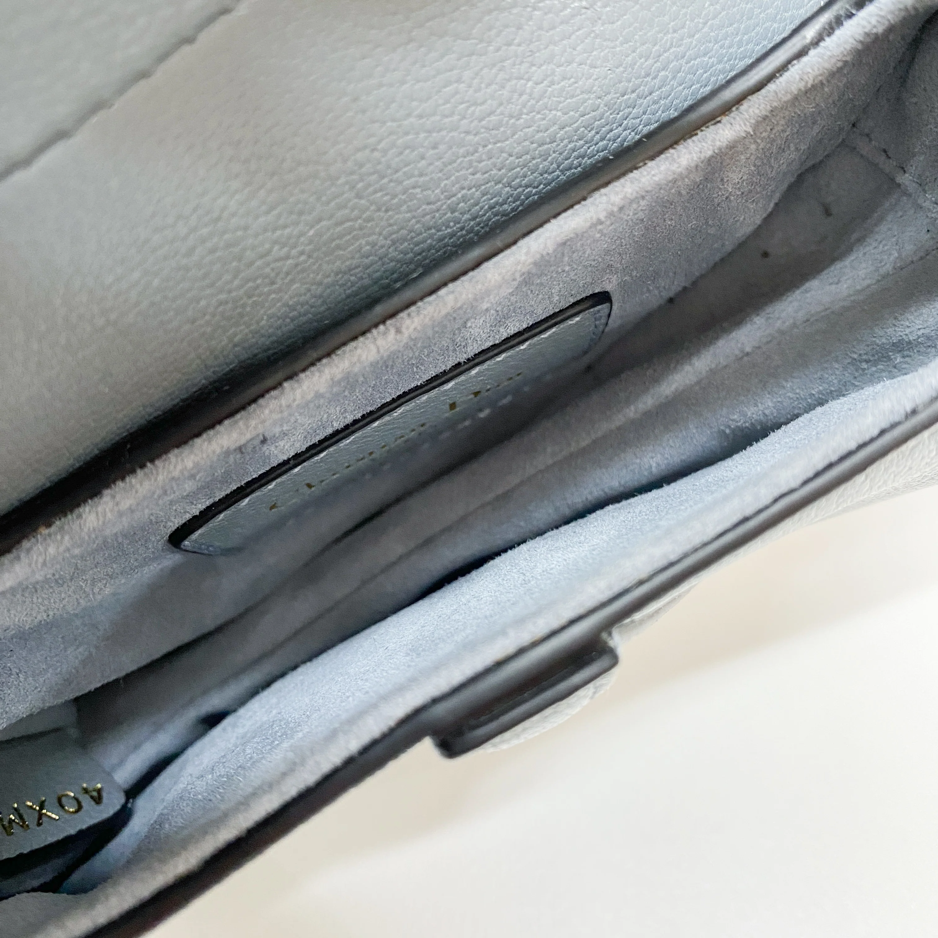 Micro Saddle Blue Leather Hand Bag - Image 14