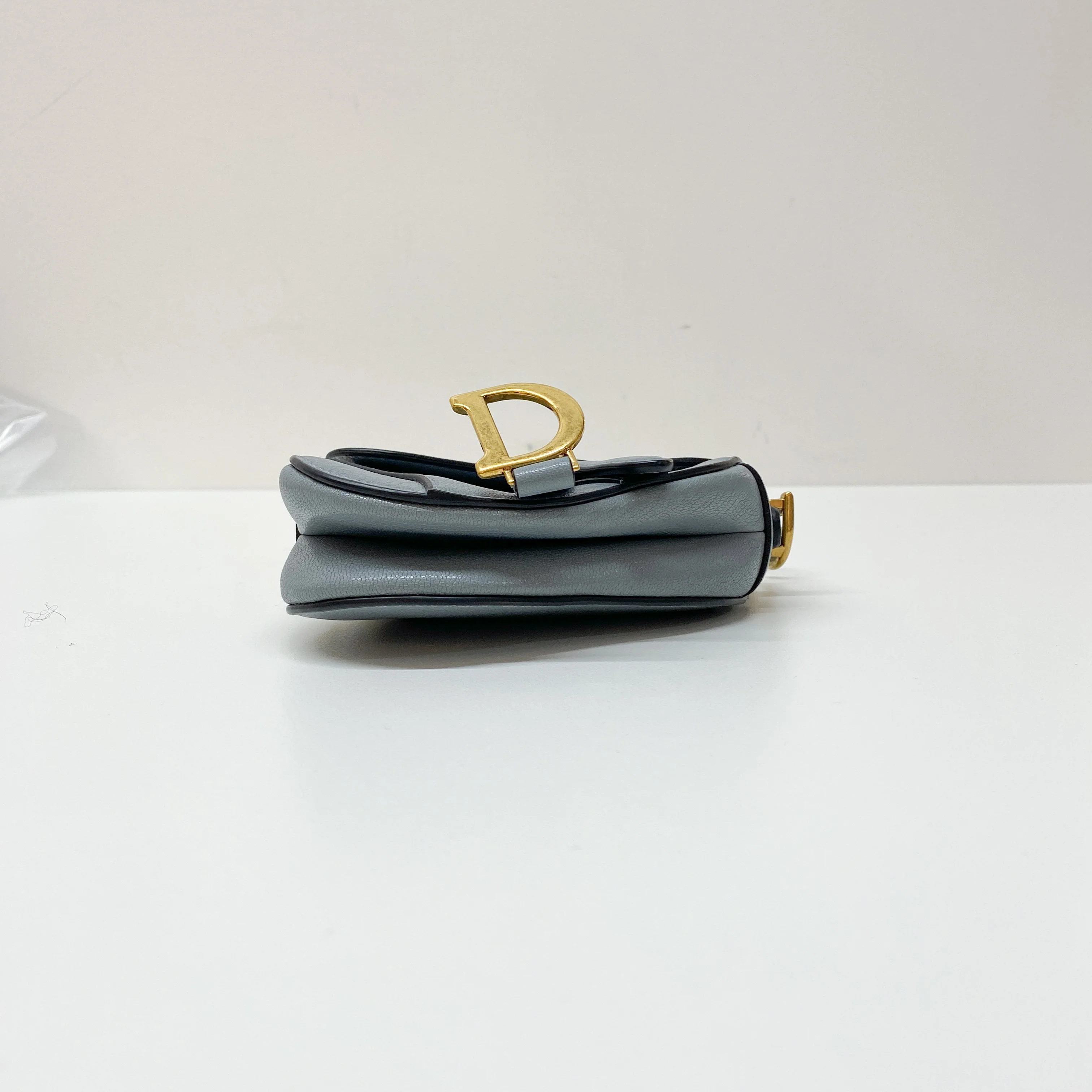 Micro Saddle Blue Leather Hand Bag - Image 7