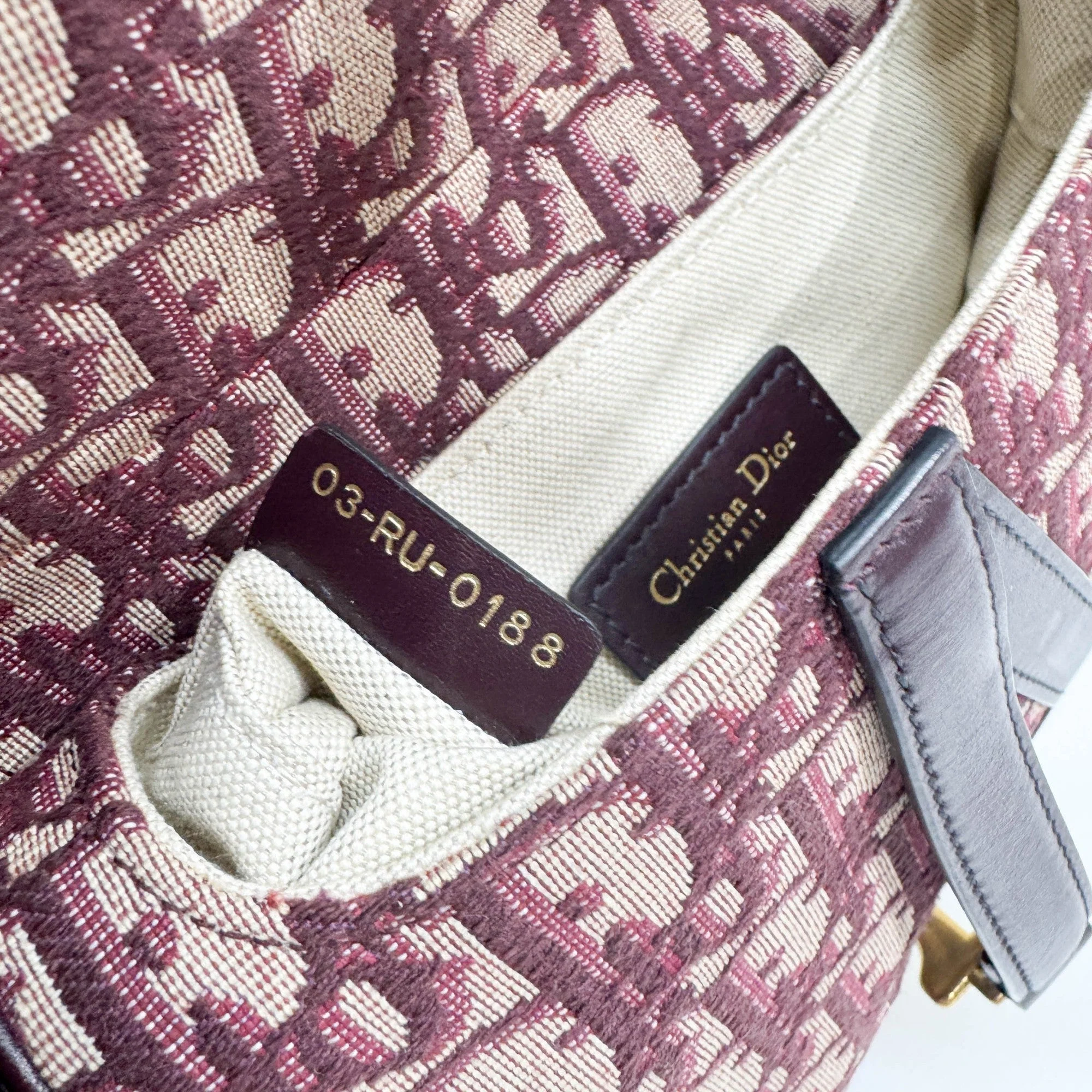 Mini Saddle Burgundy Trotter Canvas Hand Bag - Image 13
