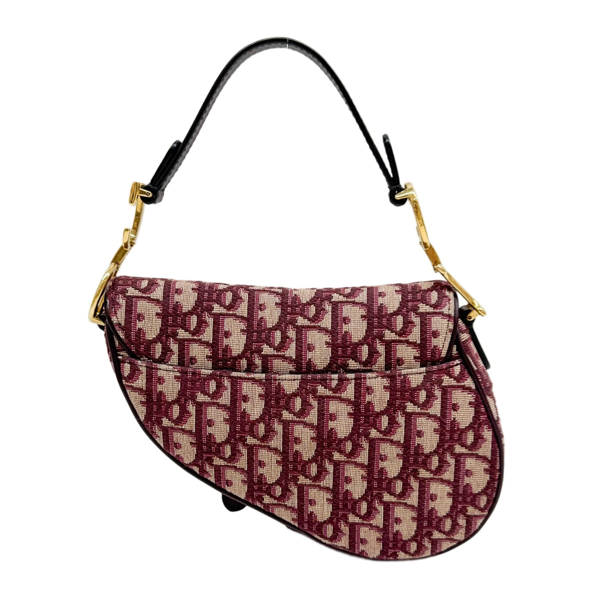 Mini Saddle Burgundy Trotter Canvas Hand Bag - Image 2