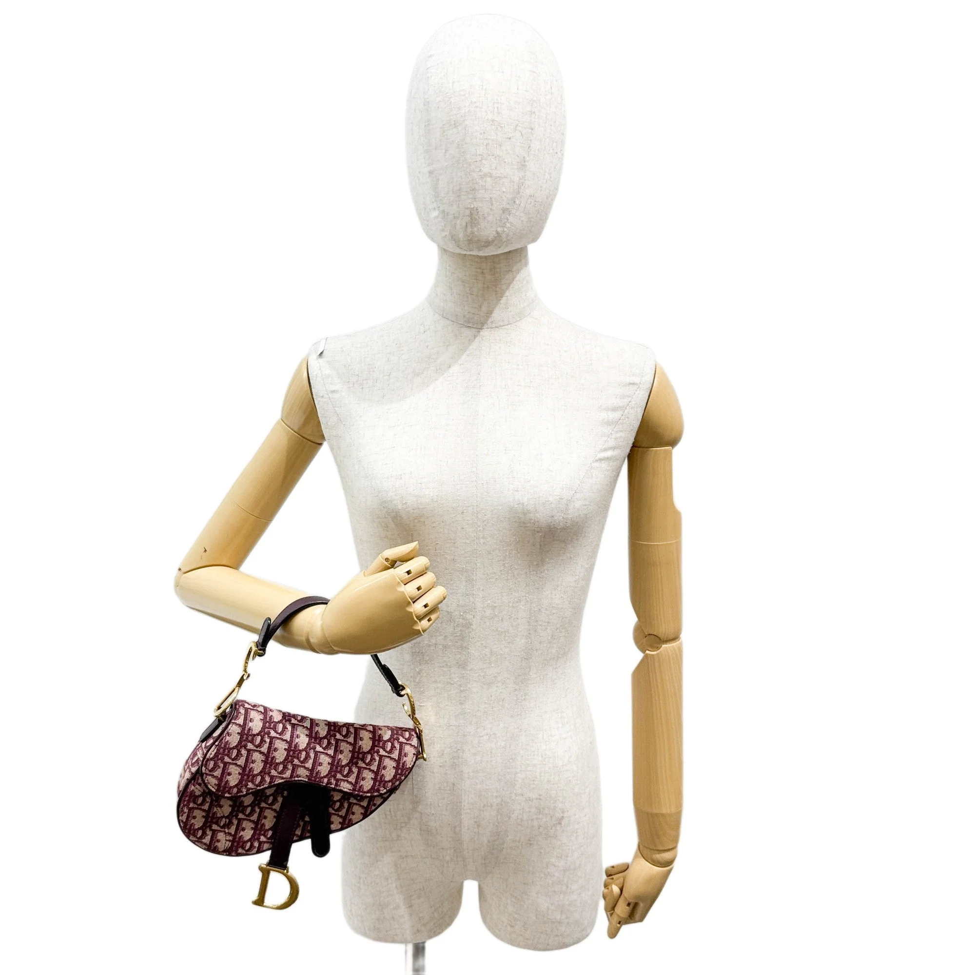 Mini Saddle Burgundy Trotter Canvas Hand Bag - Image 3
