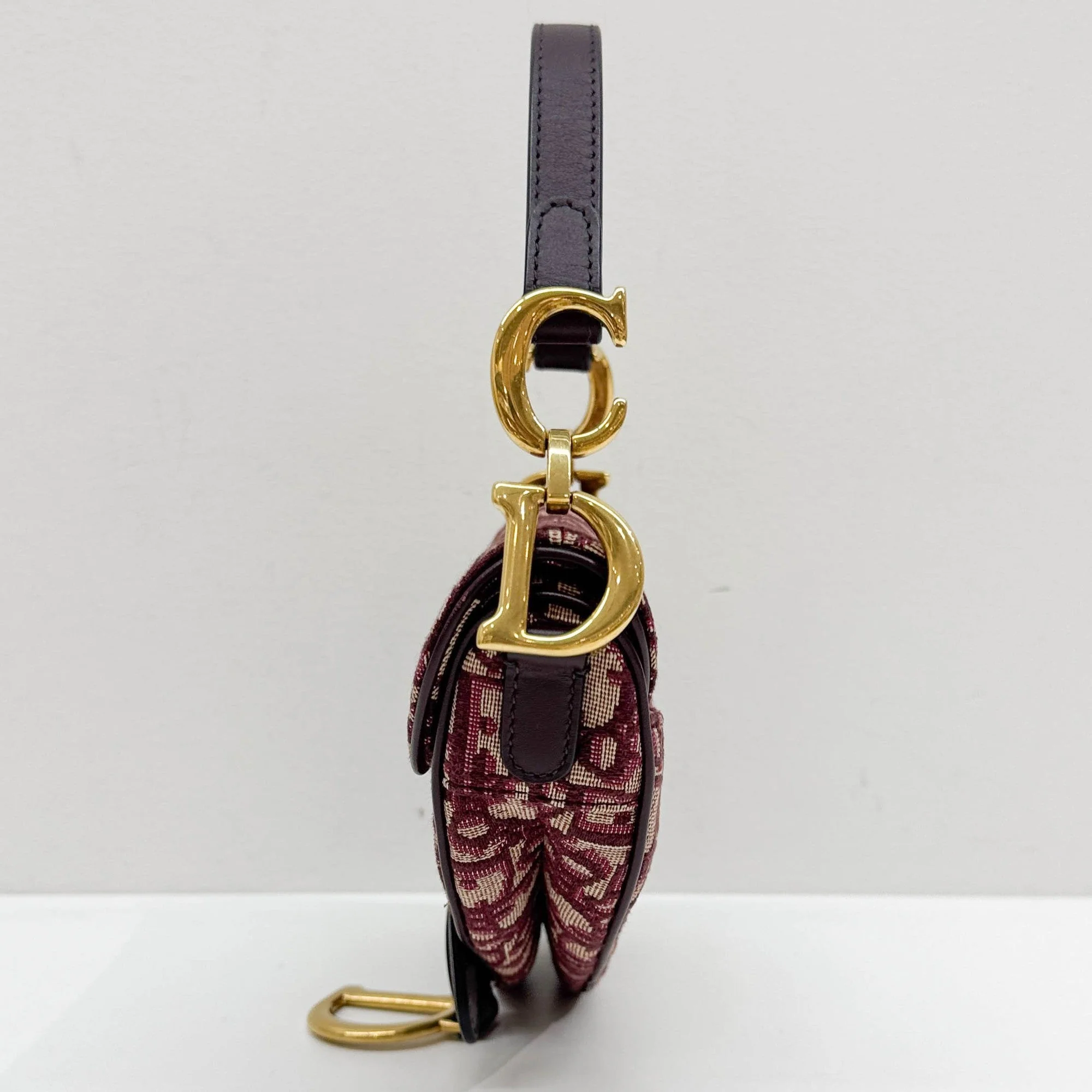 Mini Saddle Burgundy Trotter Canvas Hand Bag - Image 4