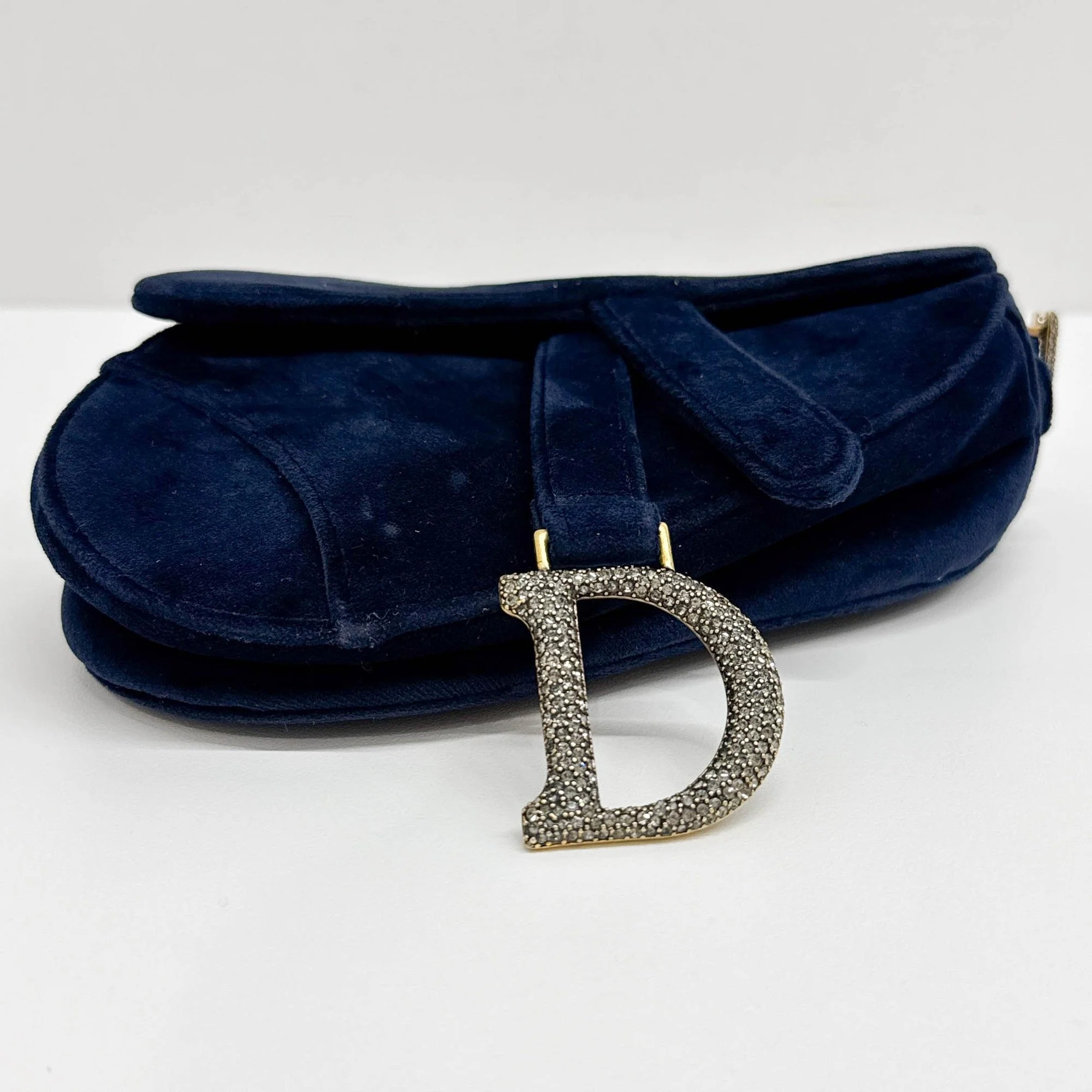 Mini Saddle Midnight Blue Suede Shoulder Bag - Image 9