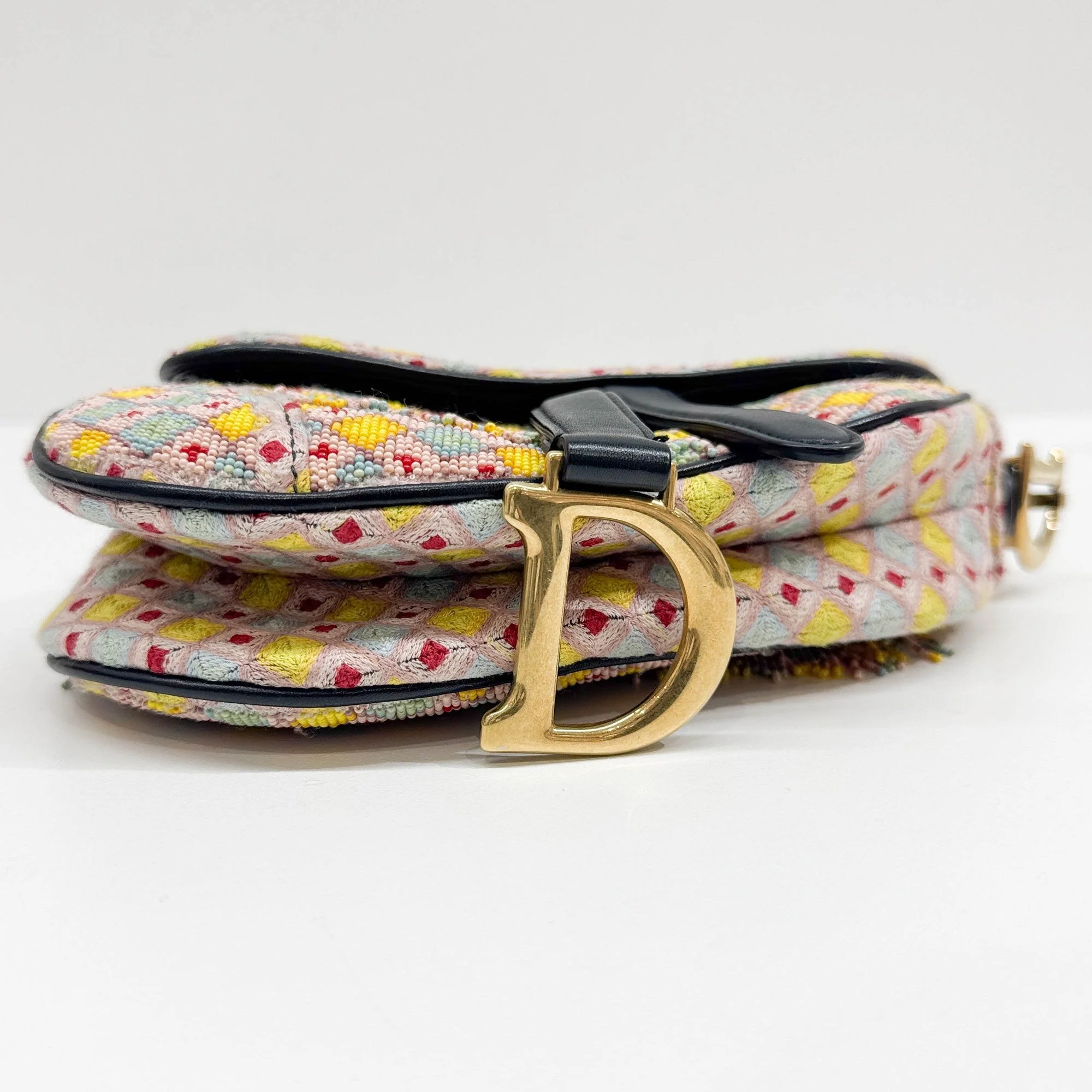 Mini Saddle Multicolor Beaded Tassel Shoulder Bag - Image 8