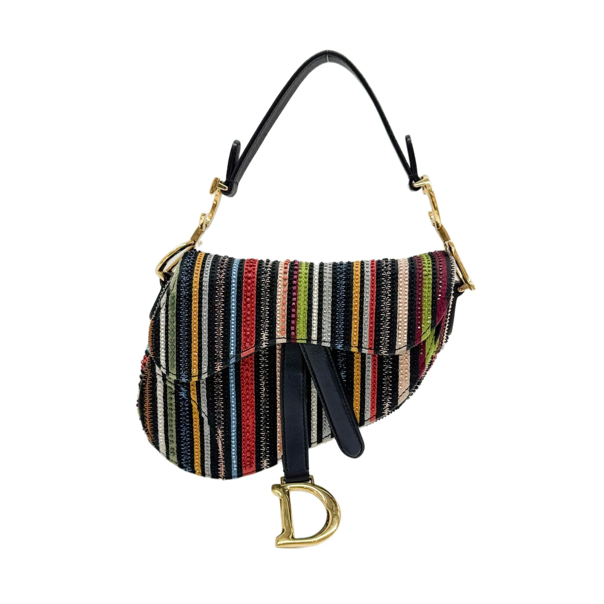 Mini Saddle Multicolor Beaded Two Way Bag