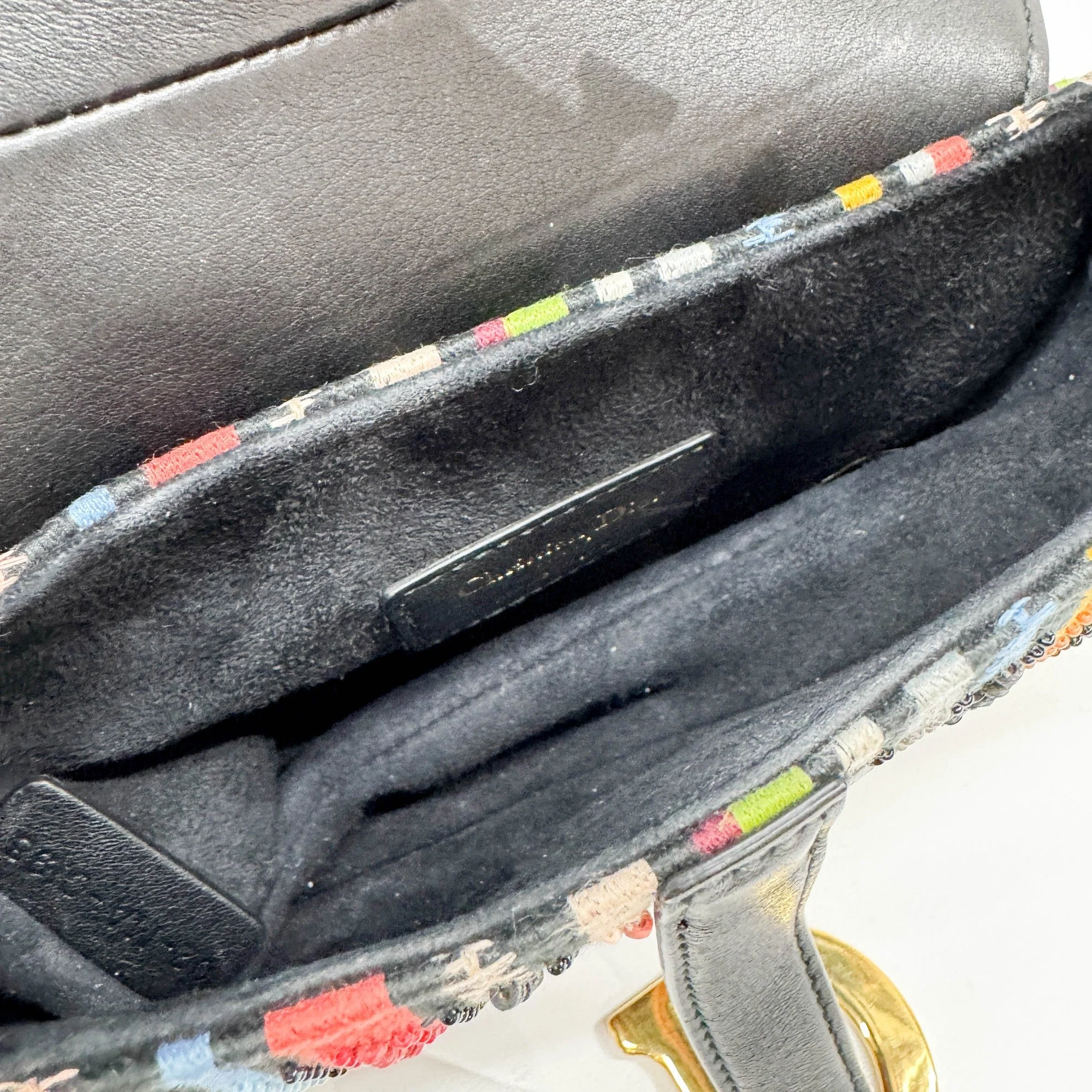 Mini Saddle Multicolor Beaded Two Way Bag - Image 13