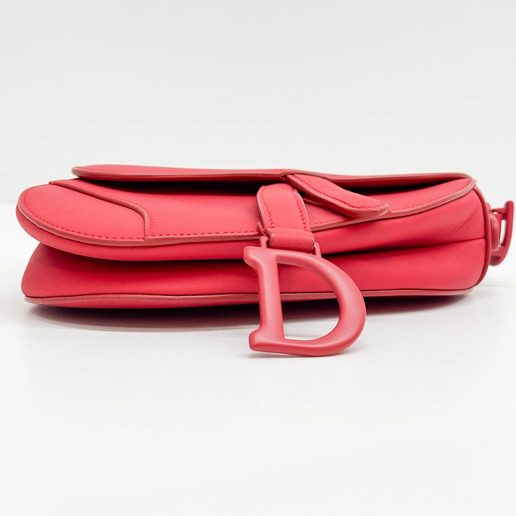 Mini Saddle Red Leather Shoulder Bag - Image 10
